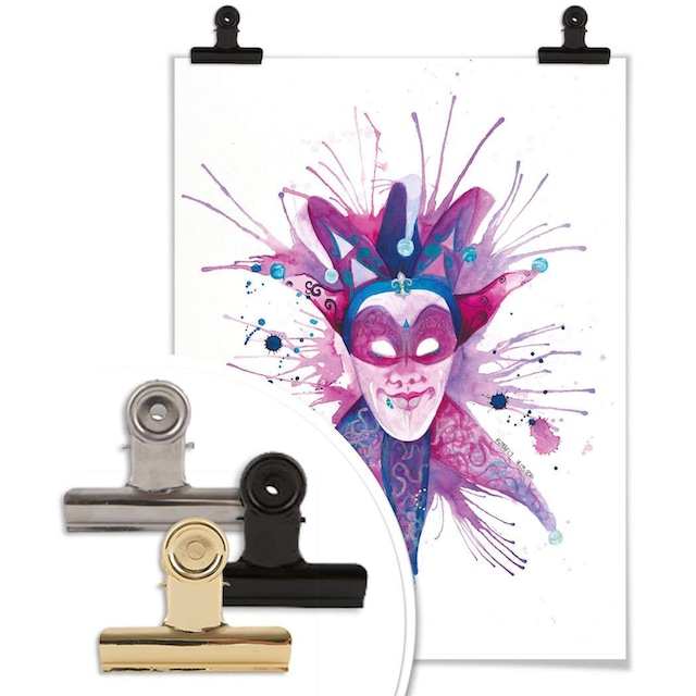 Wall-Art Poster »Mardi Gras Mask«, Schriftzug, (1 St.), Poster, Wandbild,  Bild, Wandposter kaufen | BAUR