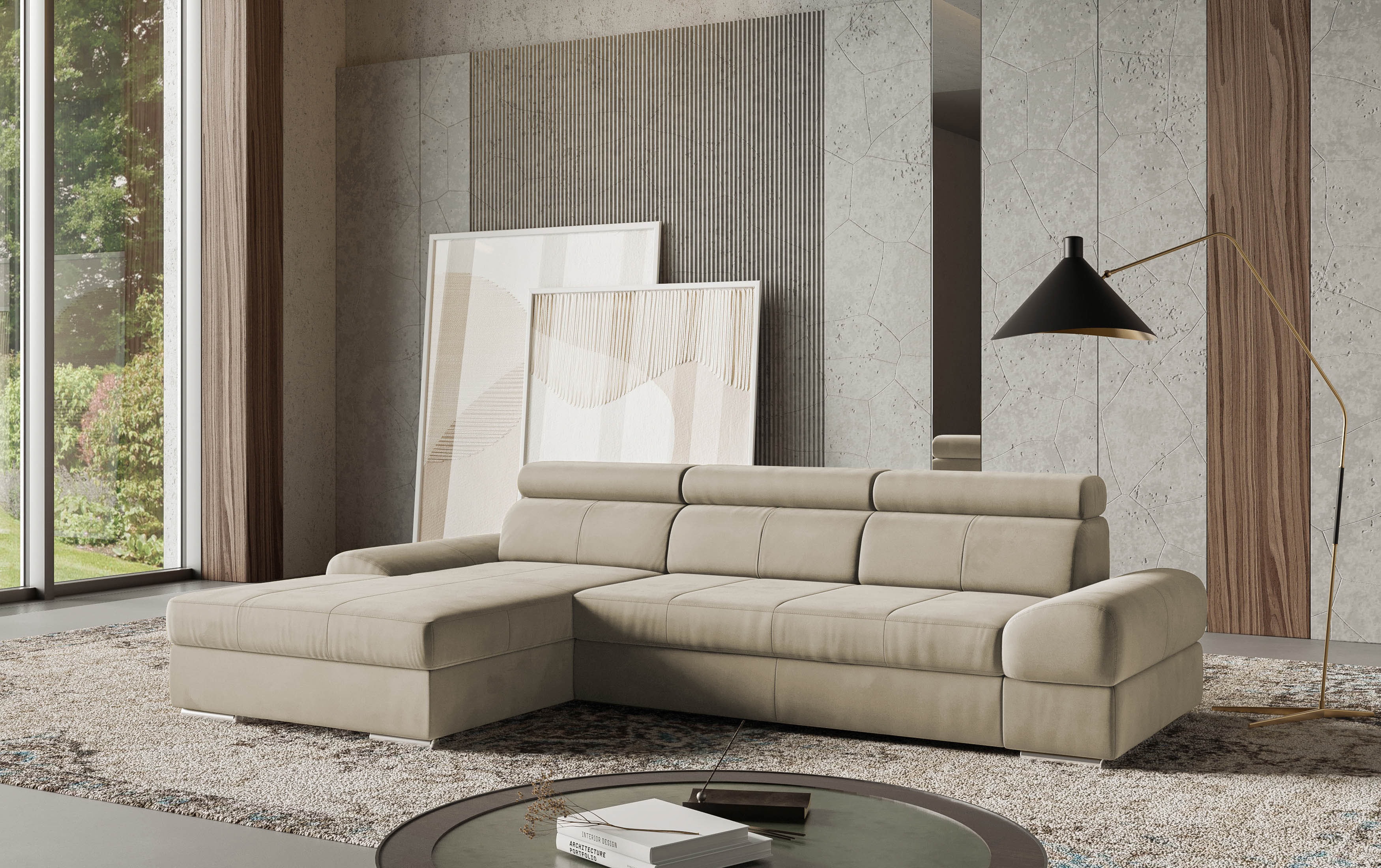 sit&more Ecksofa "Broadway L-Form" inklusive Kopfteilverstellung, wahlweise mit Schlaffunktion