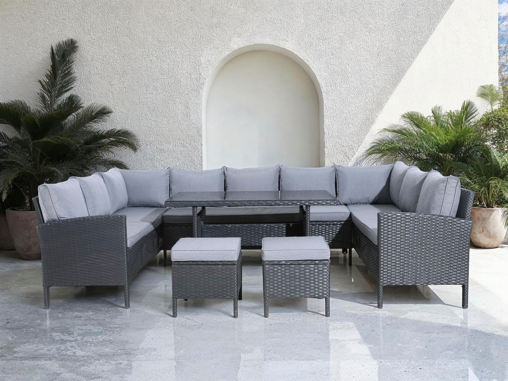 KONIFERA Gartenlounge-Set ""Miami"" Set, 3x 3er Sofabank, Tisch 66x120x74 c günstig online kaufen