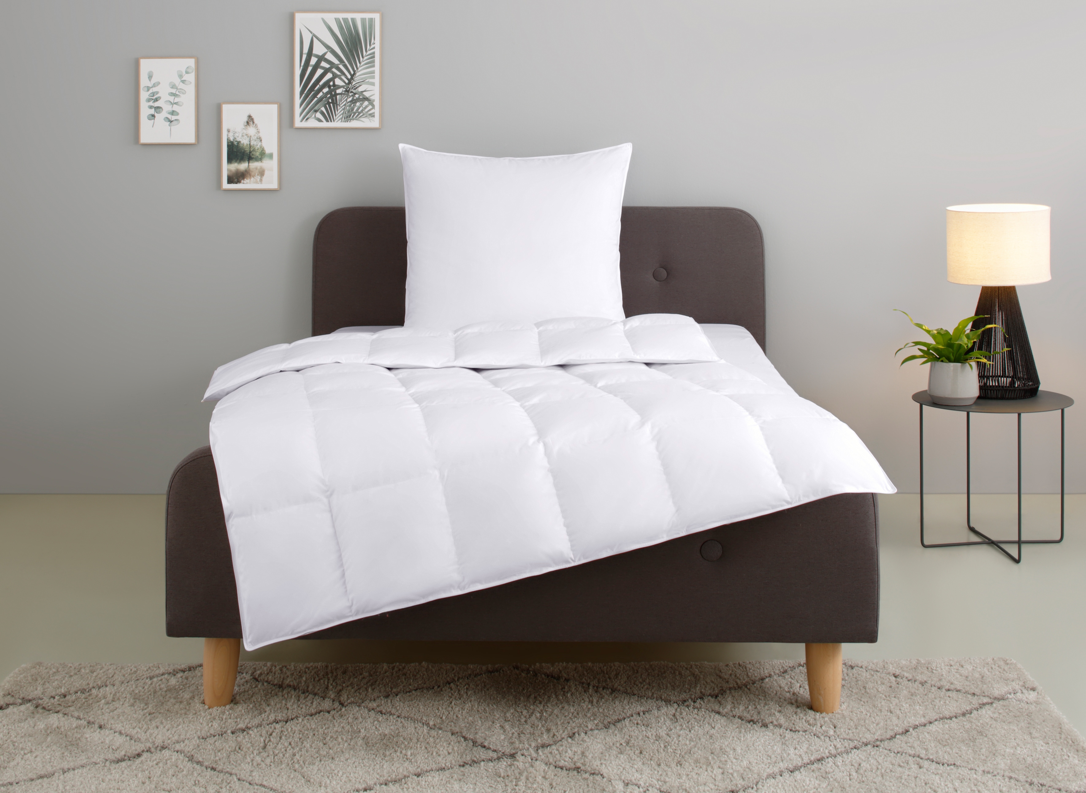 OTTO home Federbettdecke + Kopfkissen "Irah Bettdecke 135x200 cm, 155x220 cm" Set mit Kissen 80x80 cm, Sommer, Winter, Made in Germany