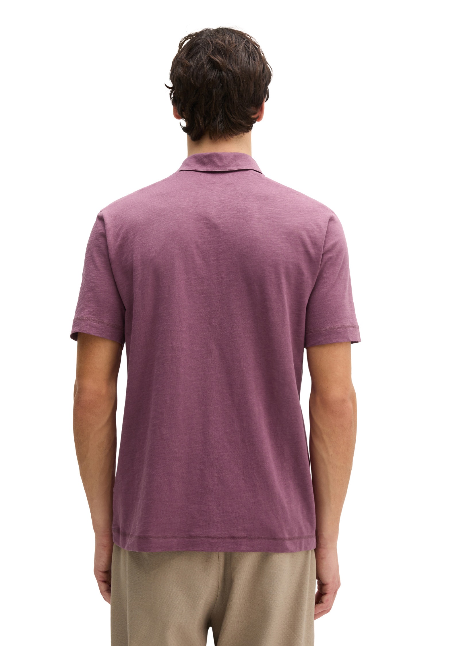 Poloshirt MARC O'POLO "aus weicher Bio-Baumwolle", Damen, Gr. L, acai rot, Obermaterial: 100% Baumwolle, unifarben, regular fit, Shirts 4