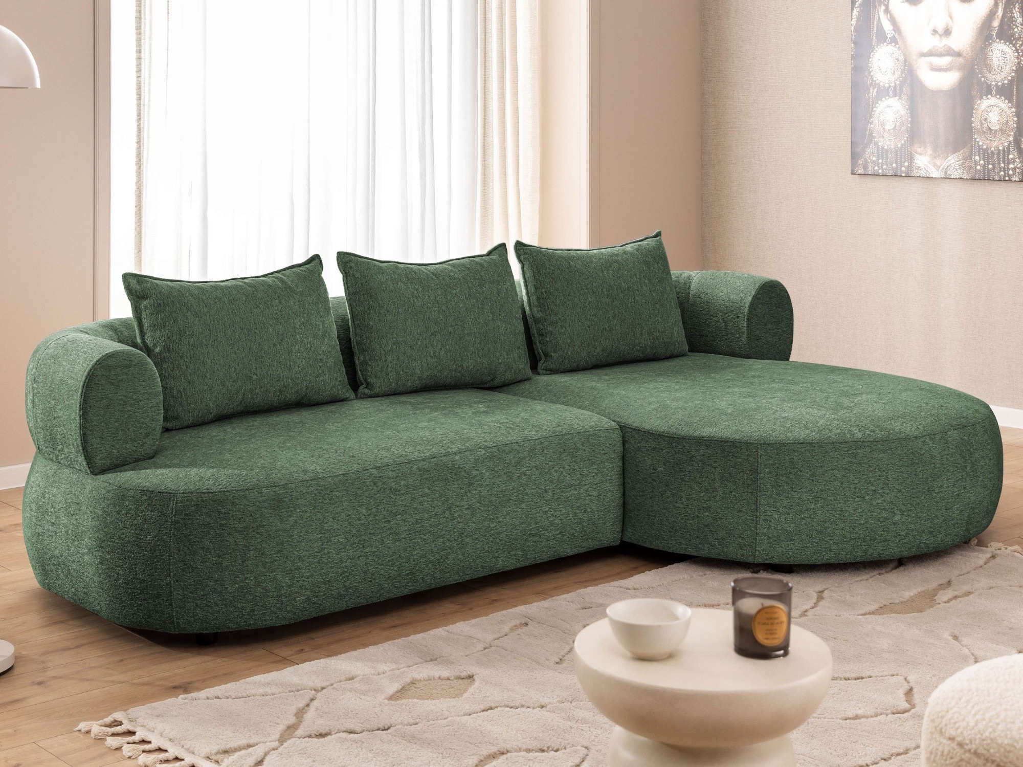 Home affaire Ecksofa "LUSSAC L-Form Design-Sofa mit Zierkissen, Maße B/T/H: günstig online kaufen