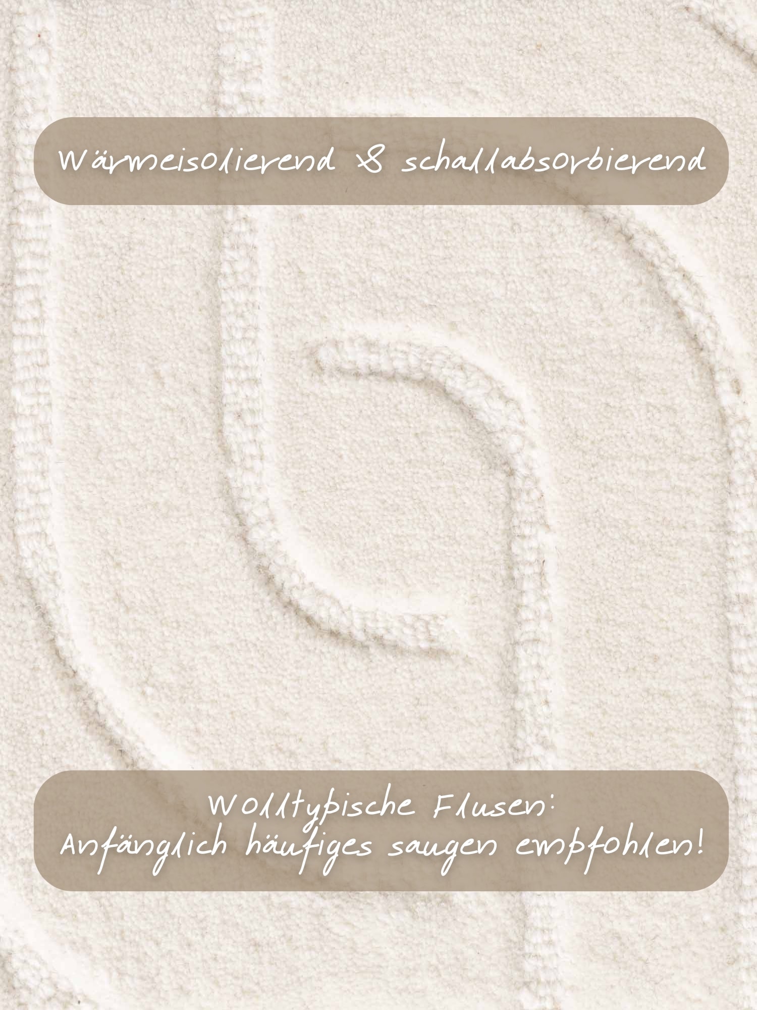 vikosa Wollteppich »Arcora« rund 15 mm Höhe Wolle Handgemacht, Hoch-Tief-Effekt, Geometrisches Linien Wellendesign