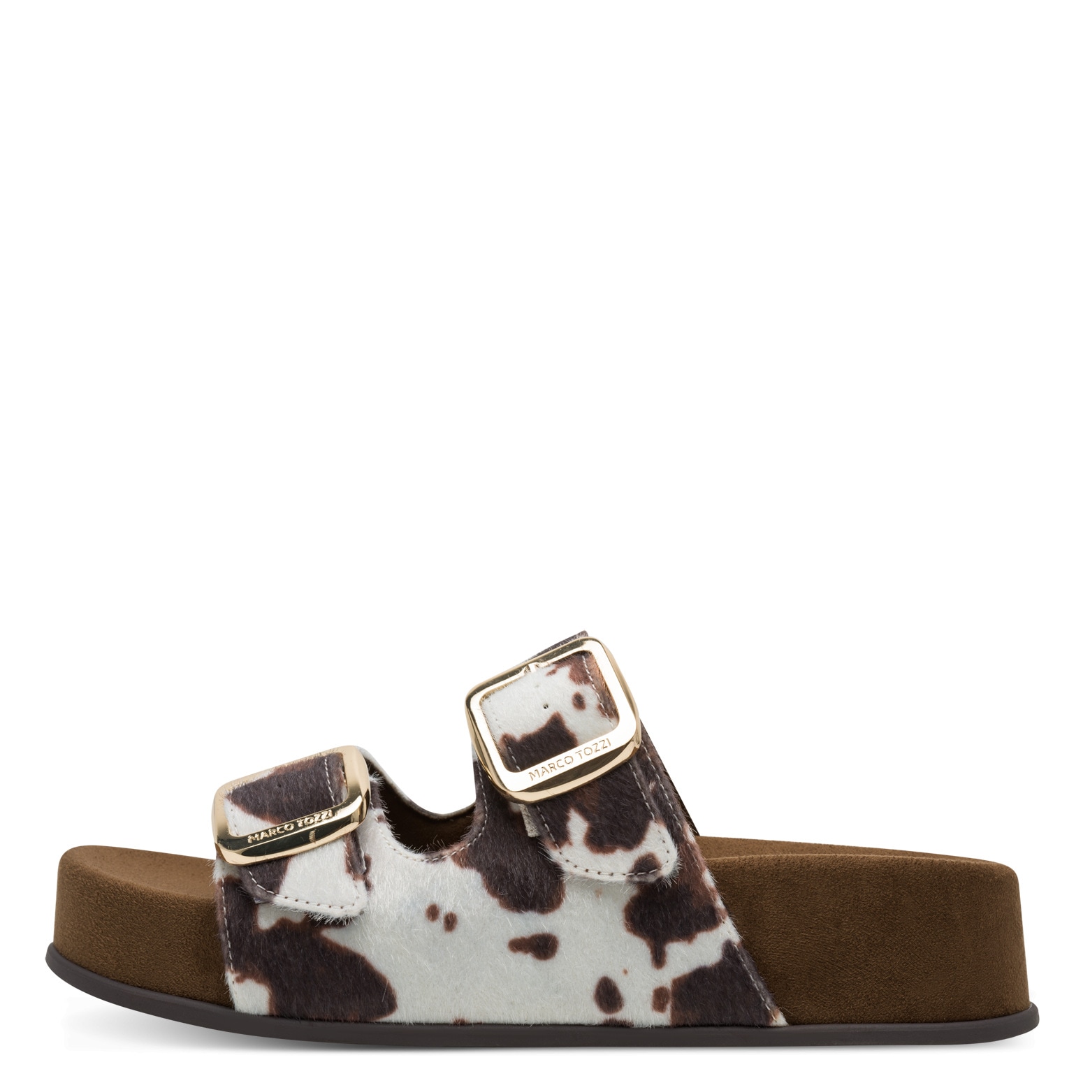 MARCO TOZZI Pantolette  Sommerschuh, Trendschuh, Schlüpfschuh in angesagter Cow-Felloptik