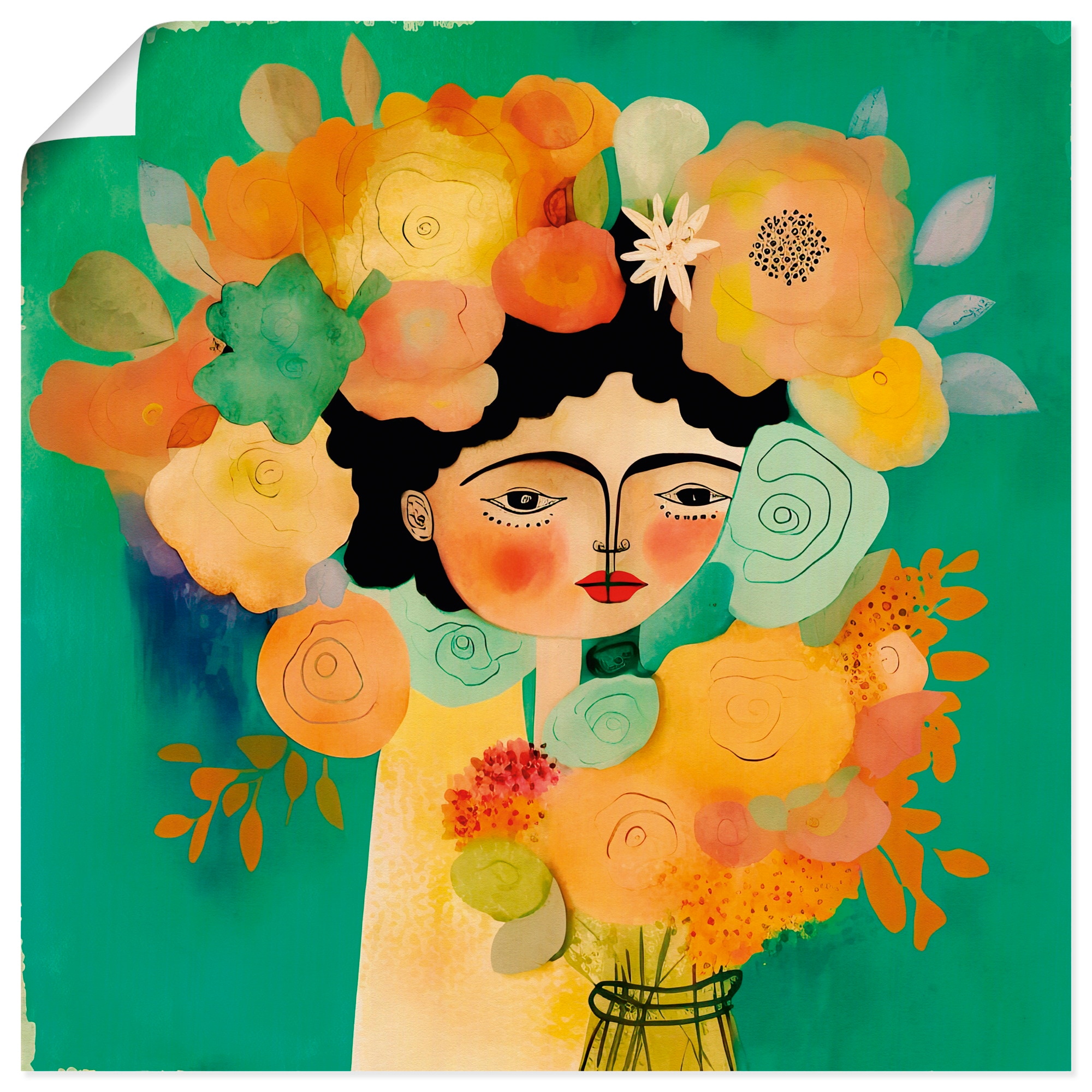 Artland Wandbild "Das Flüstern der Blüte" Bilder von Frauen 1 Stk. tlg. als Alubild, Leinwandbild, Poster, Wandaufkleber in verschied. Größen