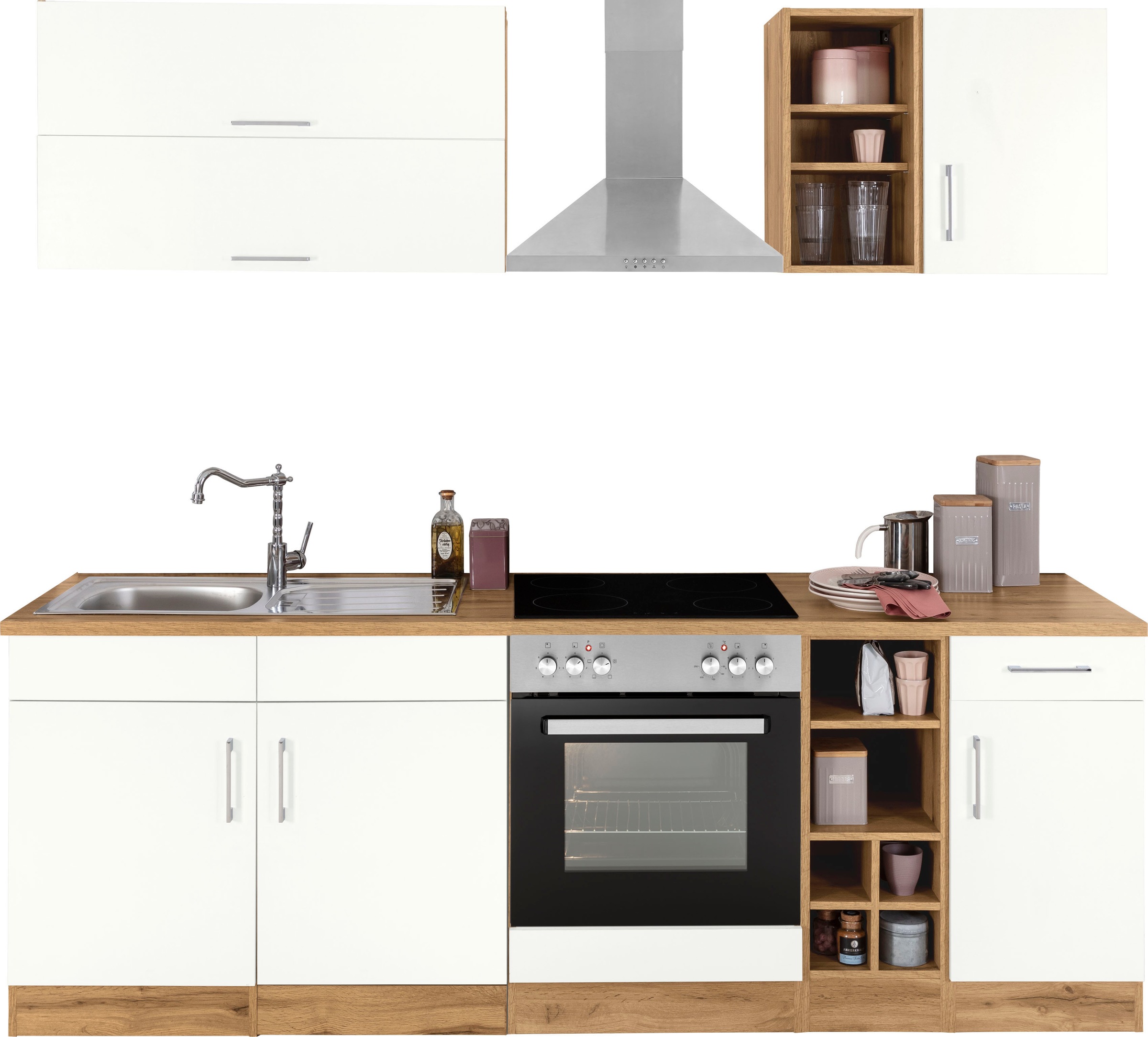 KOCHSTATION Küchenzeile »KS-Colmar«, mit E-Geräten, Breite 240 cm