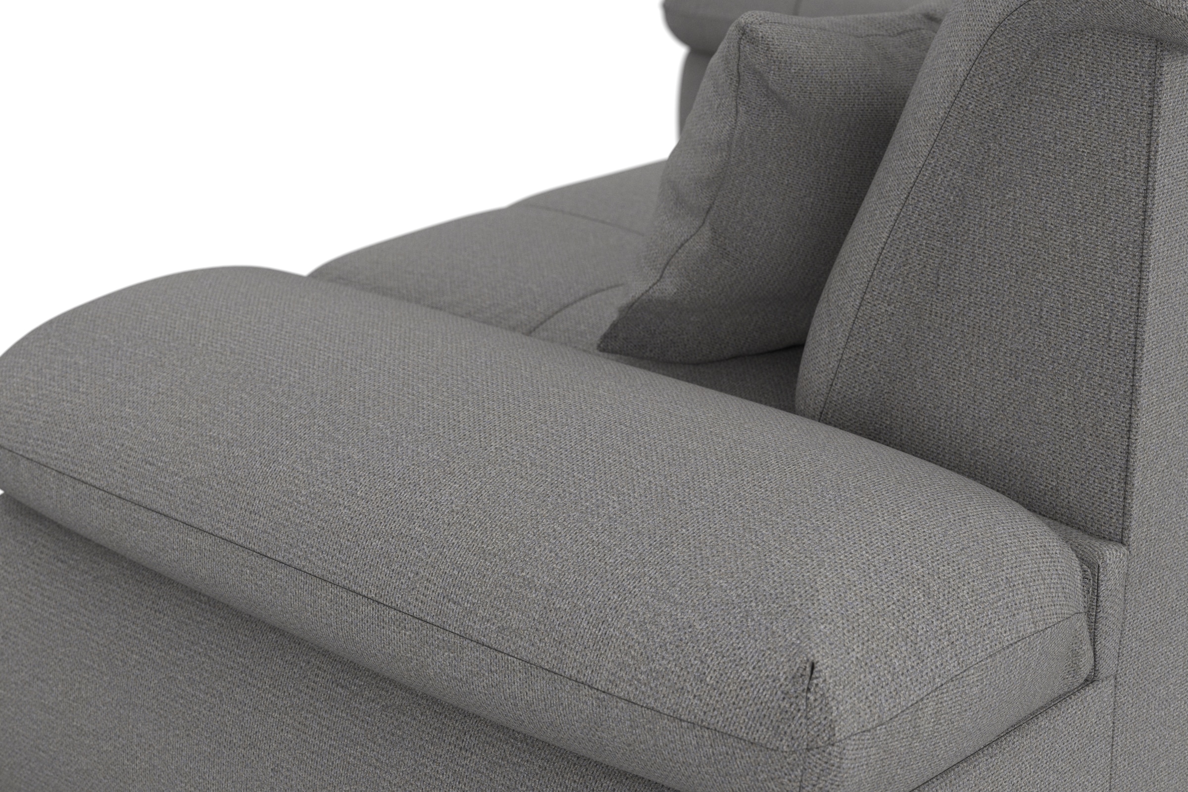 DOMO collection Ecksofa »Moric, L-Form, XXL-Sofa - Breite 300cm«, wahlweise mit Bettfunktion und Armteilverstellung, dunkelgrau