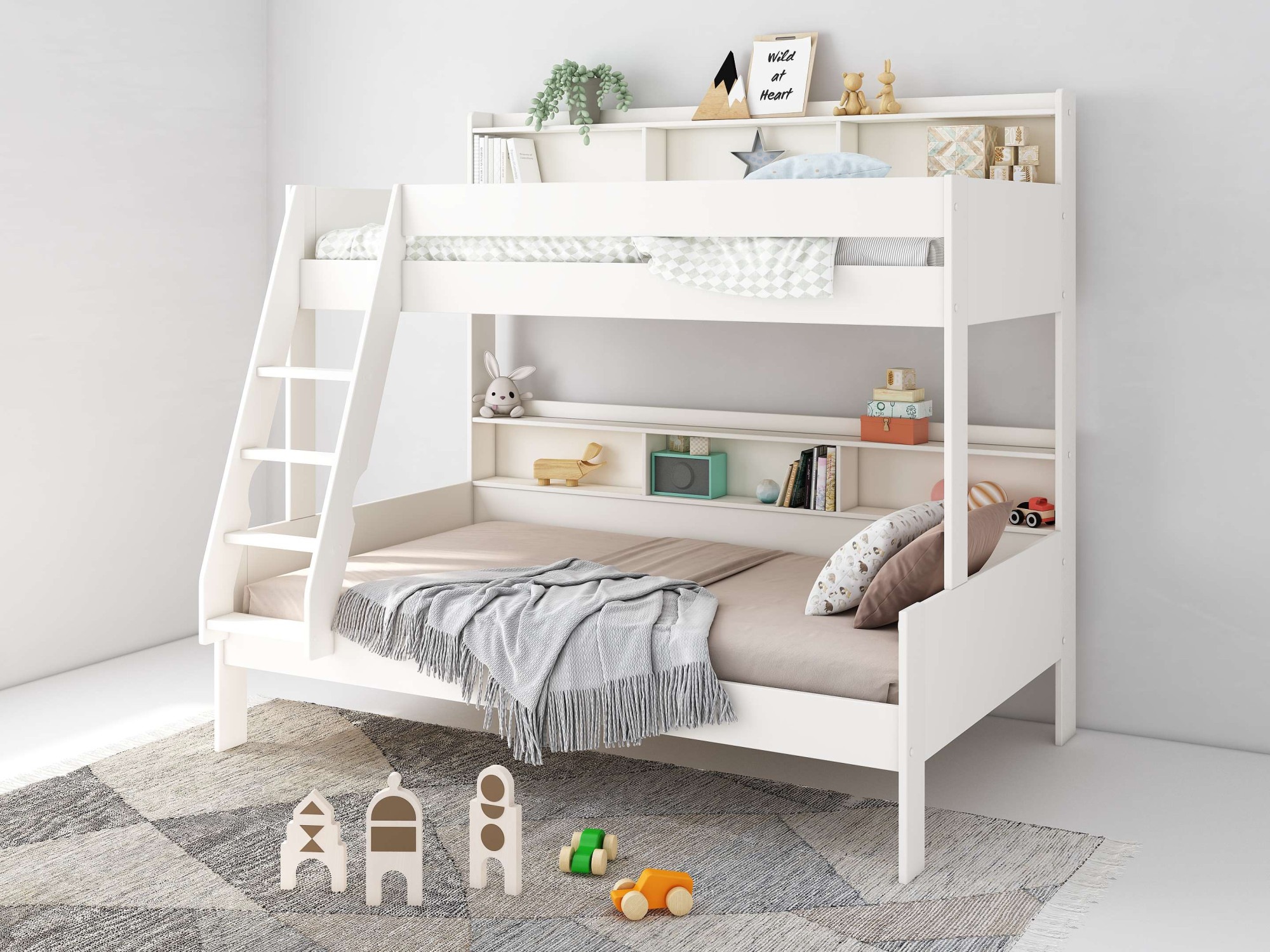 OTTO home Etagenbett "Jaime II, Stockbett, viel Stauraum, mit Regalen, Mass günstig online kaufen