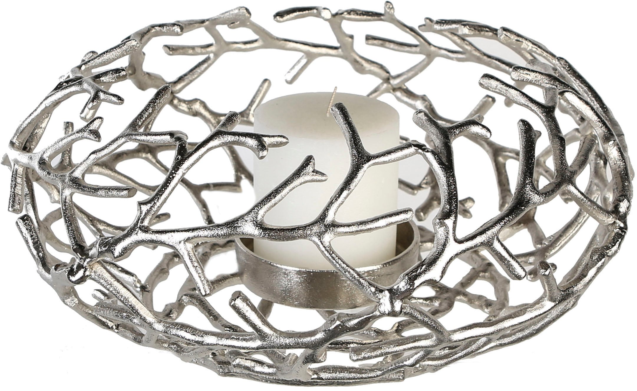 Casablanca by Gilde Kerzenständer "Kerzenleuchter Twigs", (1 St.), 1-flammig, aus Aluminium, Höhe ca. 20 cm