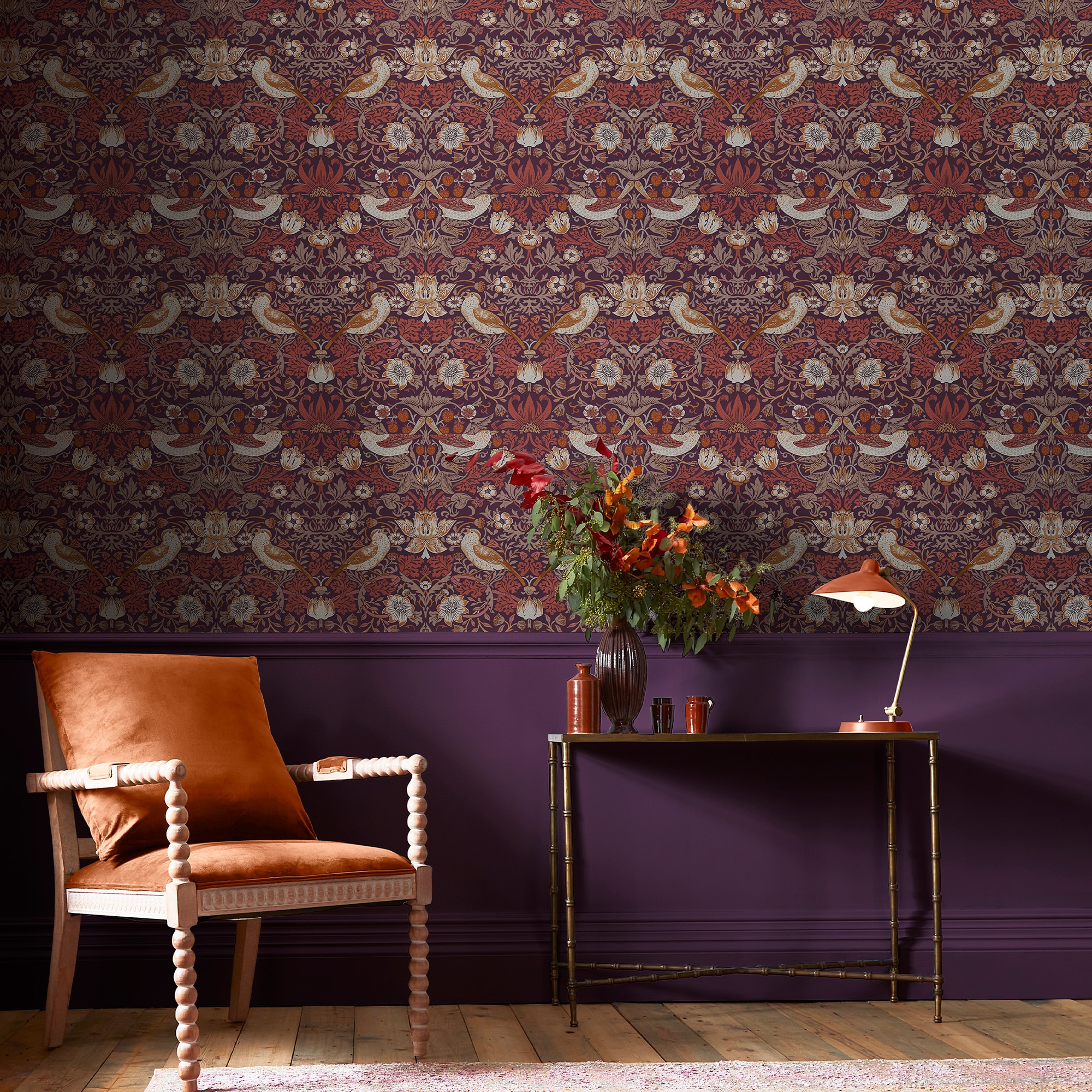 WILLIAM MORRIS AT HOME Vliestapete "Strawberry Thief" Retro texturiert Design Tapeten