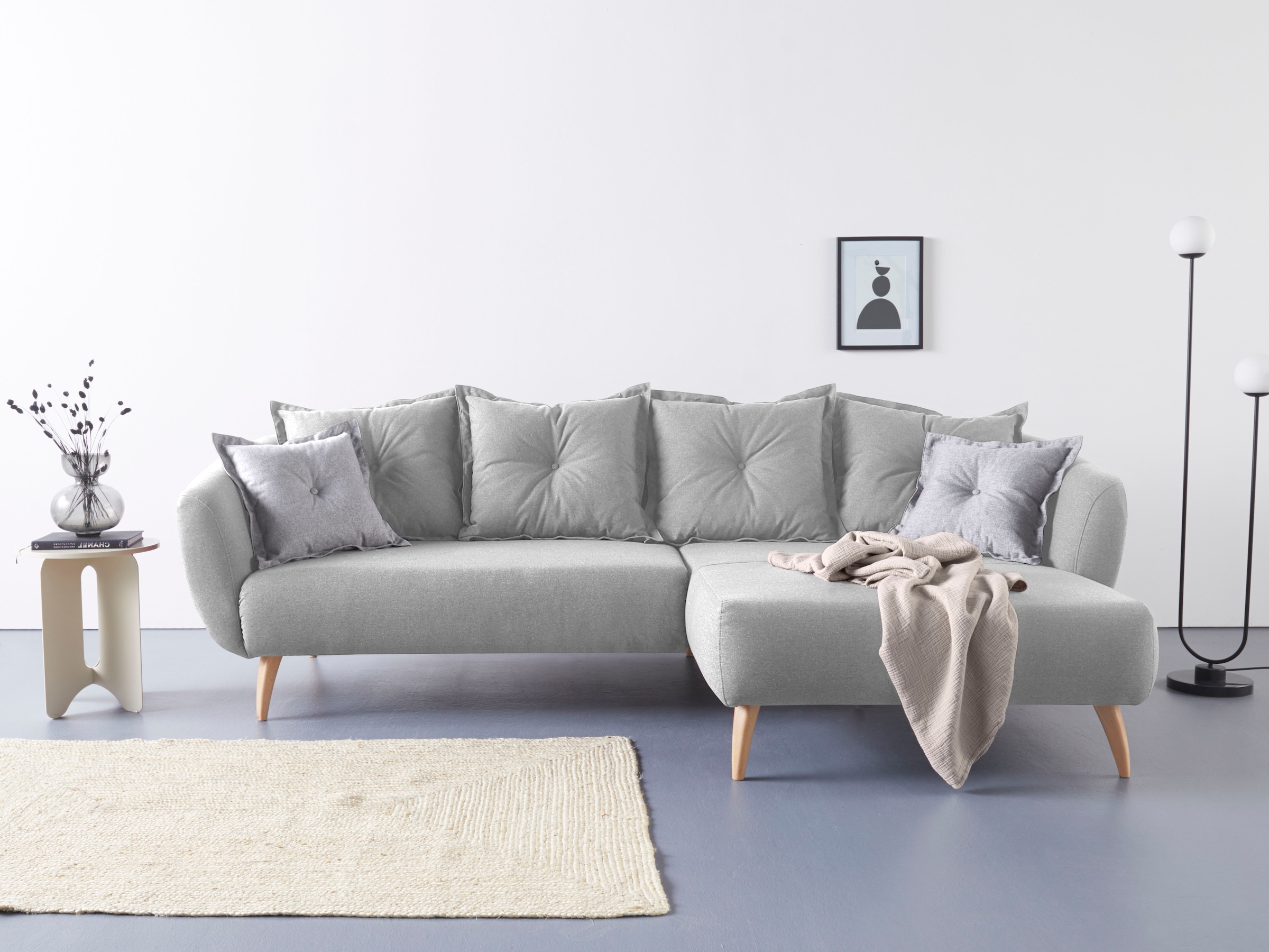 Home affaire Ecksofa "Baggio formschöne Polsterecke, bequem, Breite 277cm, günstig online kaufen