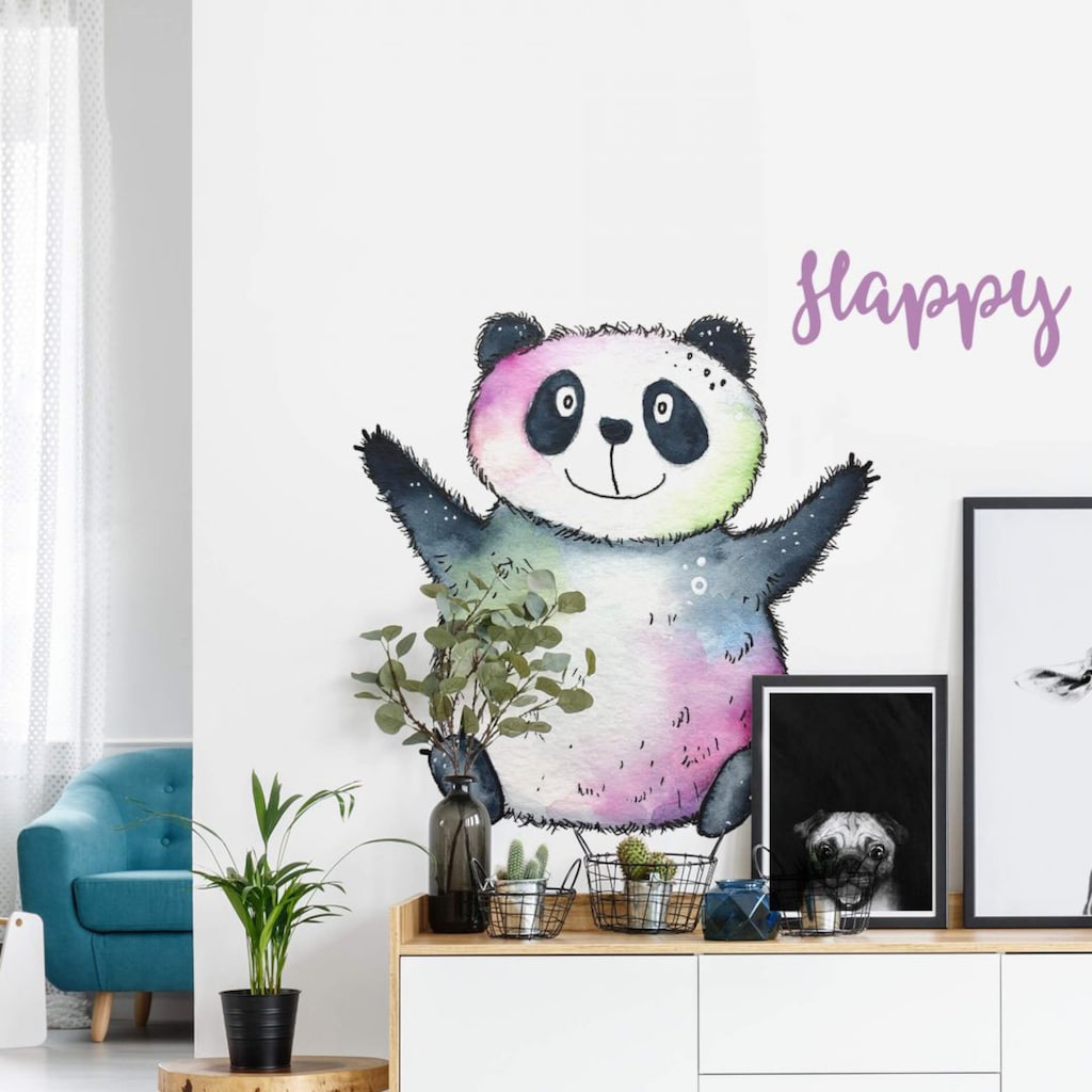 Wall-Art Wandtattoo »Lebensfreude Happy Panda«, (1 St.)