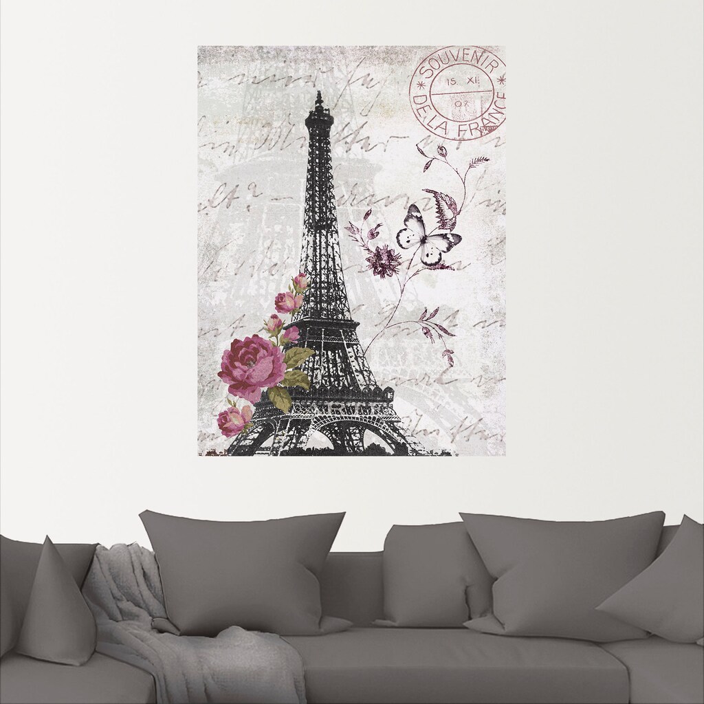 Artland Wandbild »Eiffelturm Grafik«, Bilder von Europa, (1 St.)