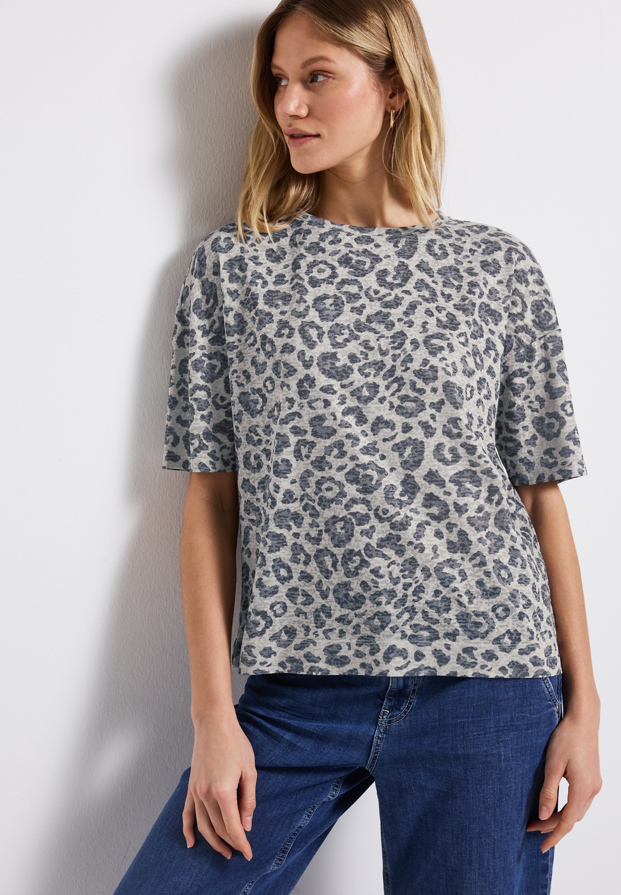 STREET ONE T-Shirt, mit Leo-Muster