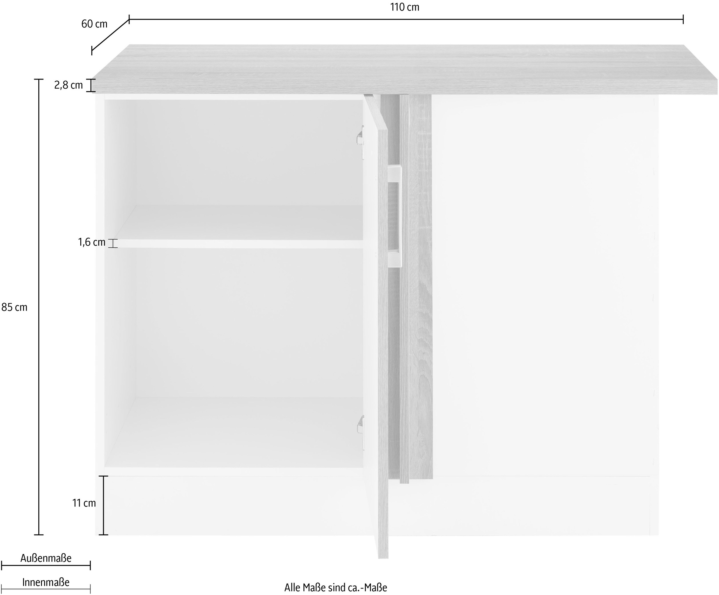 KOCHSTATION Eckunterschrank »KS-Gera«, Stellbreite 110 cm