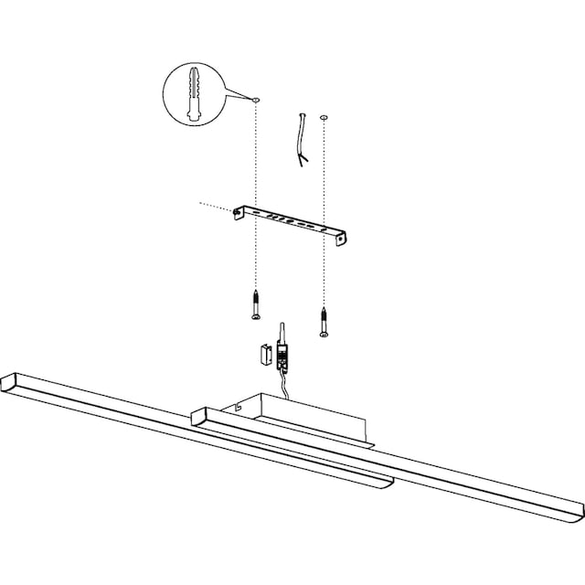 EGLO Deckenleuchte »FRAIOLI-C«, LED-Board, nickel matt / L105,5 x H6,5 x