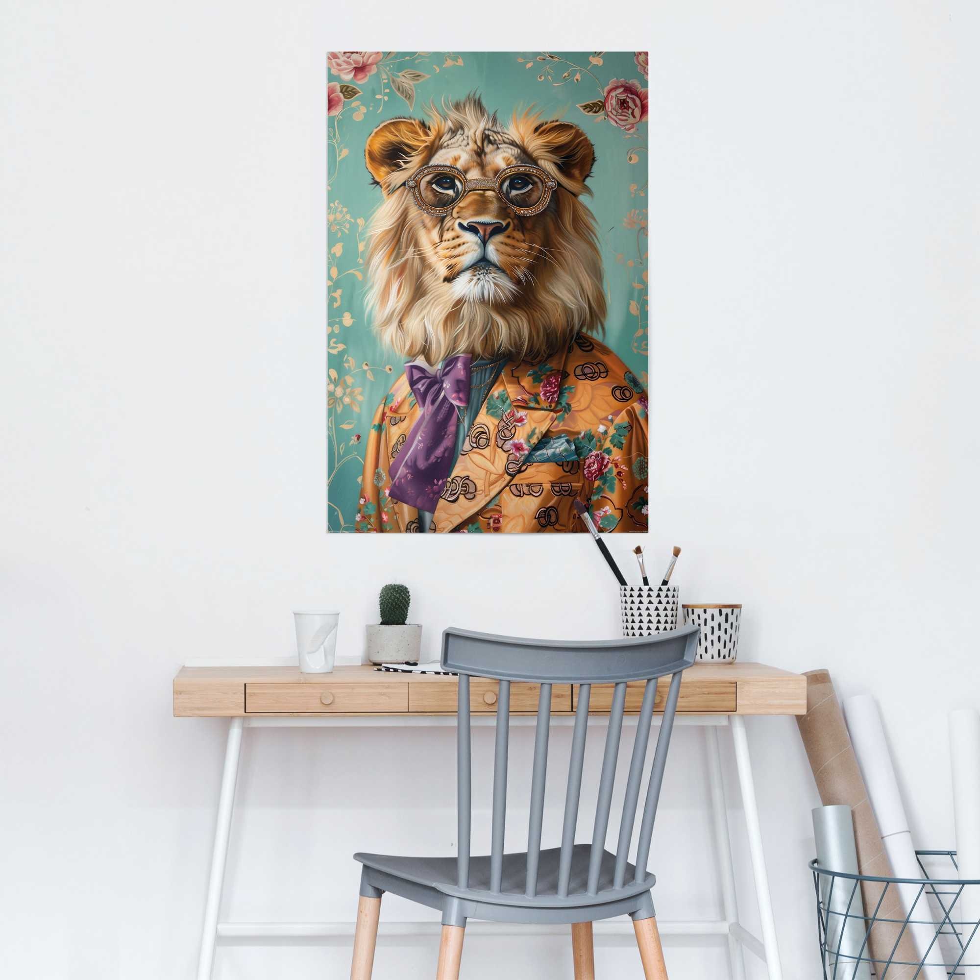 Reinders! Poster »Dandy Lion Portrait«, Wohnzimmer - Mehrfarbig - 150 gr. Papier - Humor - 61x91,5 cm