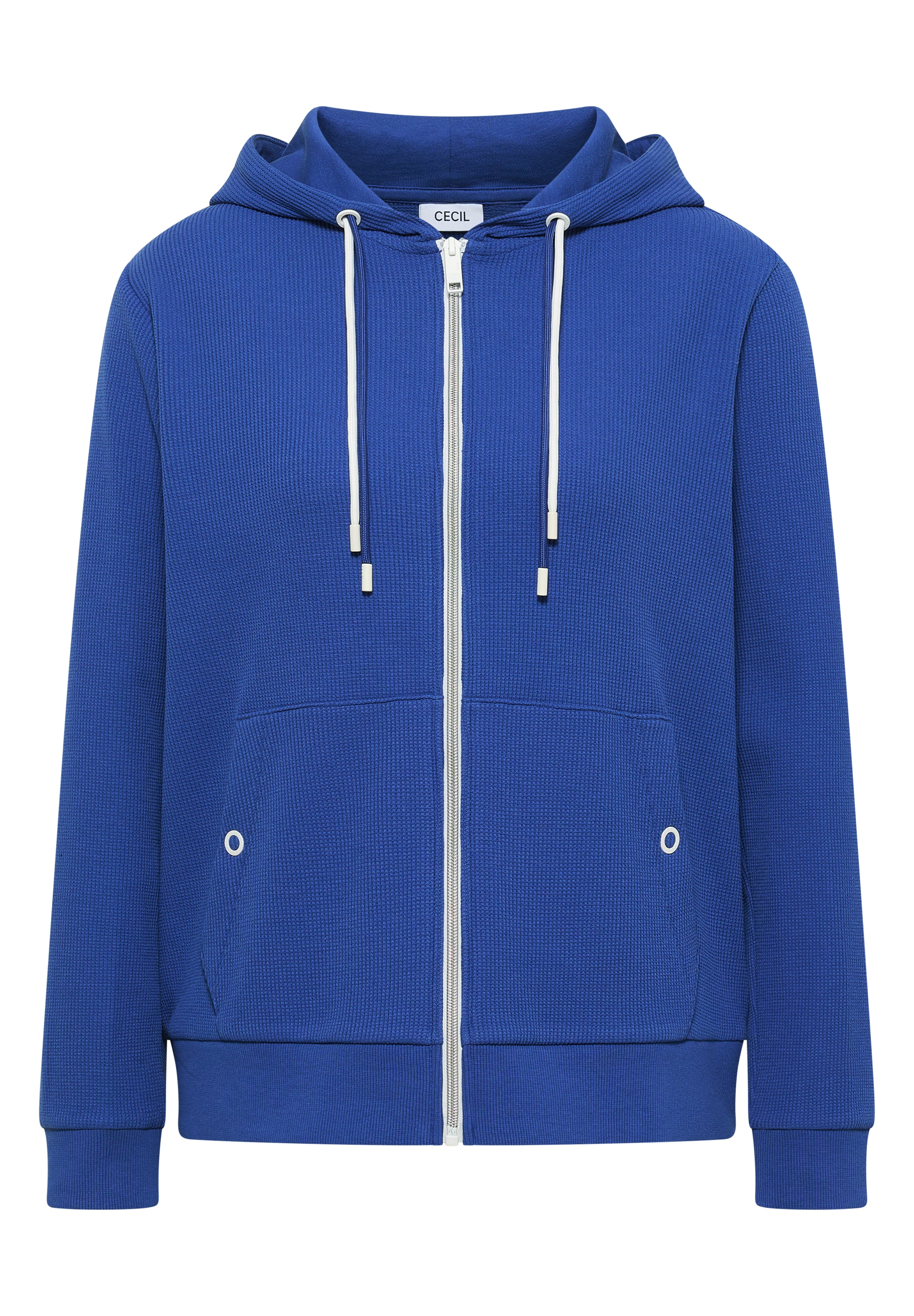 Cecil Kapuzensweatjacke mit Struktur und seitlichen Taschen mit Knopf
