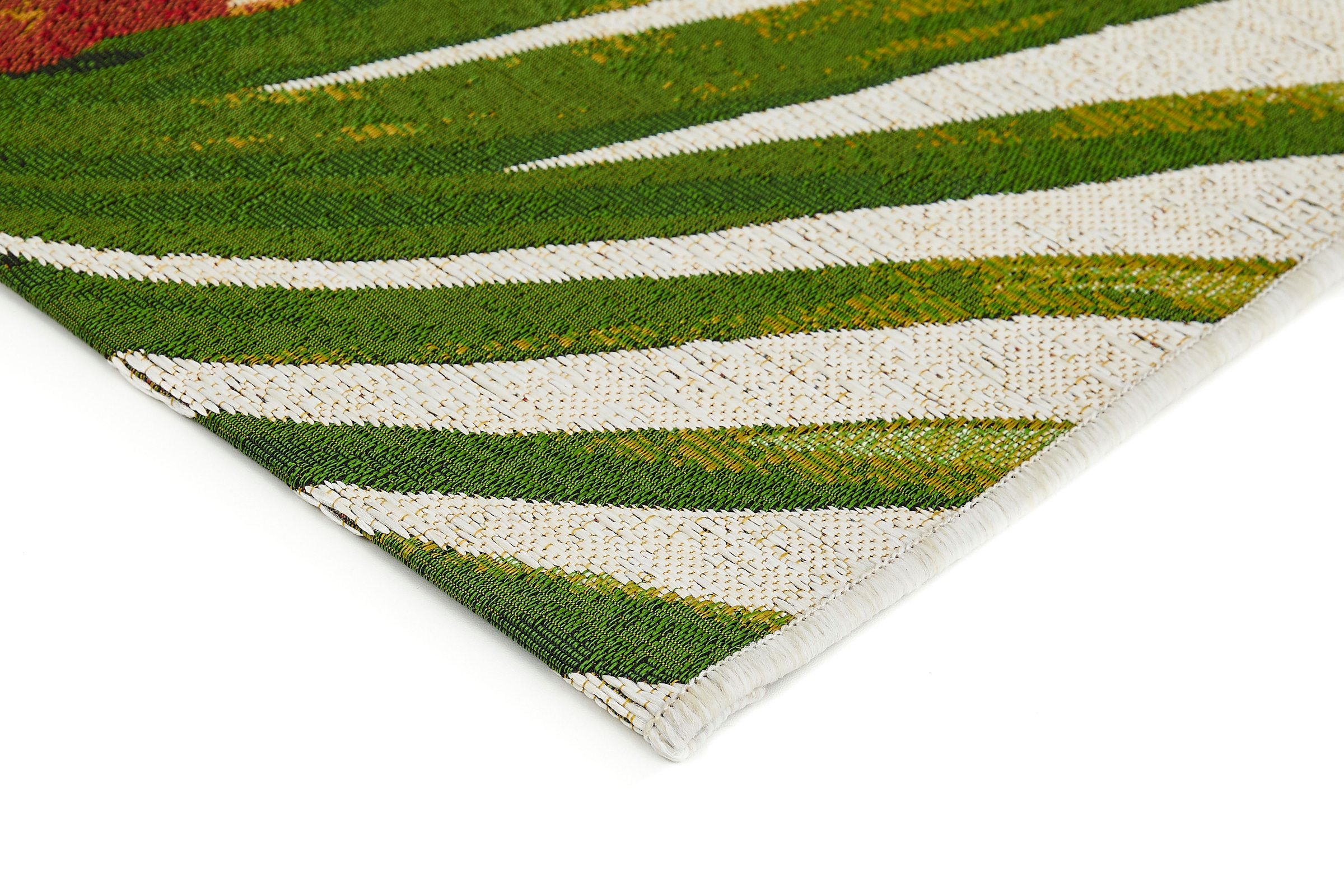 LUXOR living Teppich »Panama Blume, Made in Belgium«, rechteckig, 5 mm Höhe, Flachgewebe, modernes Design, Motiv Blumen, In- und Outdoor geeignet