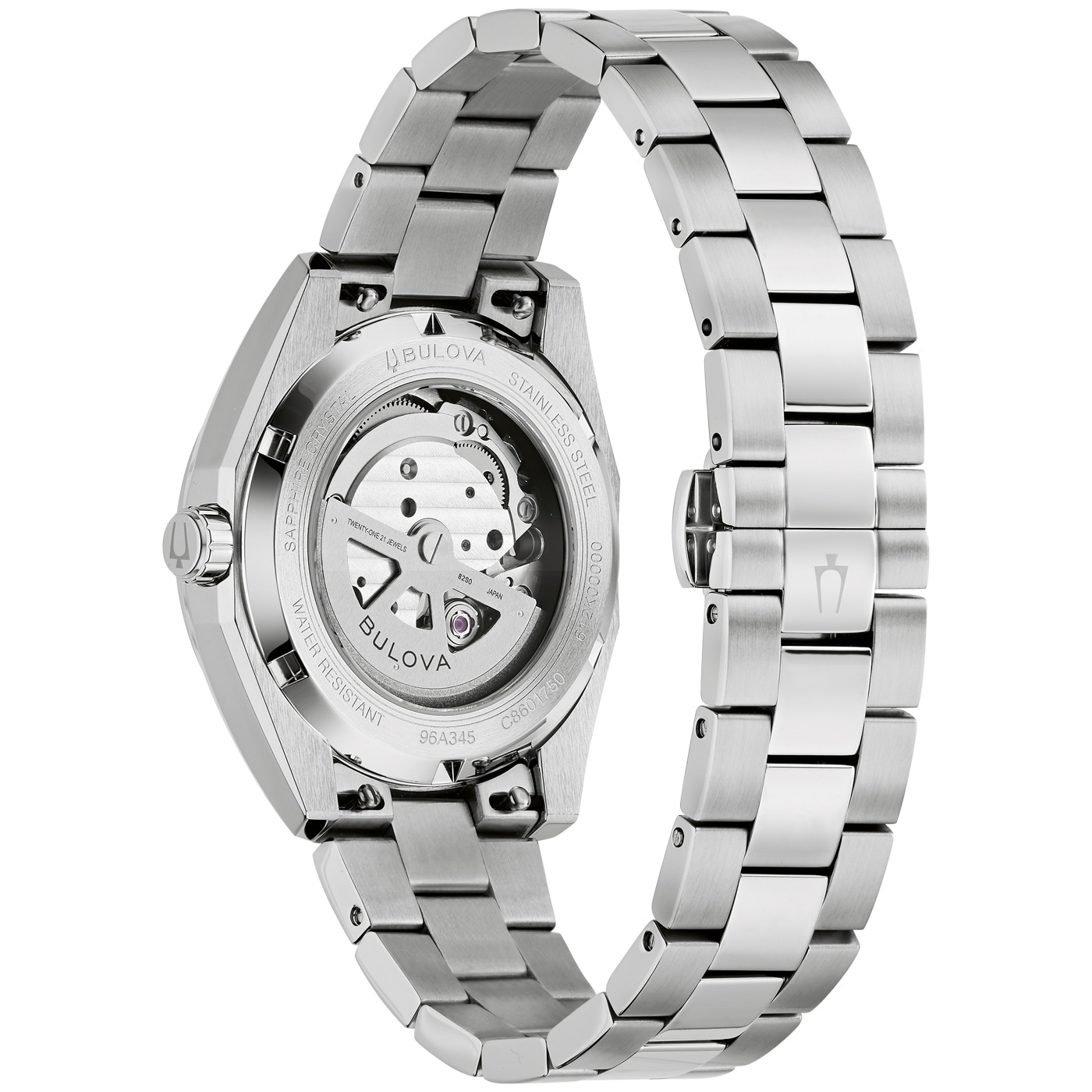 Bulova Mechanische Uhr »Surveyor« Armbanduhr, Damenuhr, Herrenuhr, Edelstahlarmband, analog