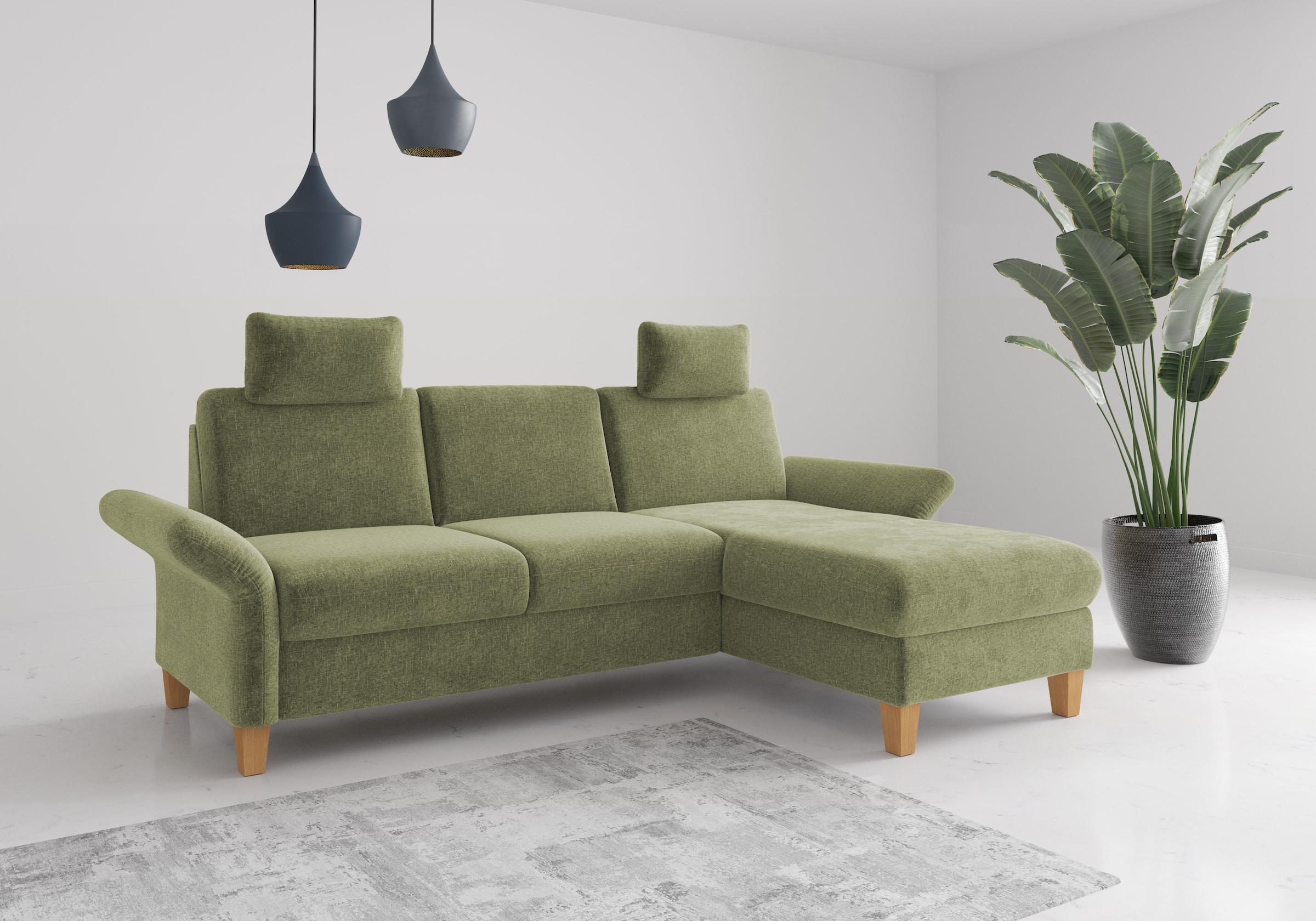 OTTO home Ecksofa "Rochelle, L-Form" wahlweise mit Armteilverstellung, Schlaffunktion und Bettkasten