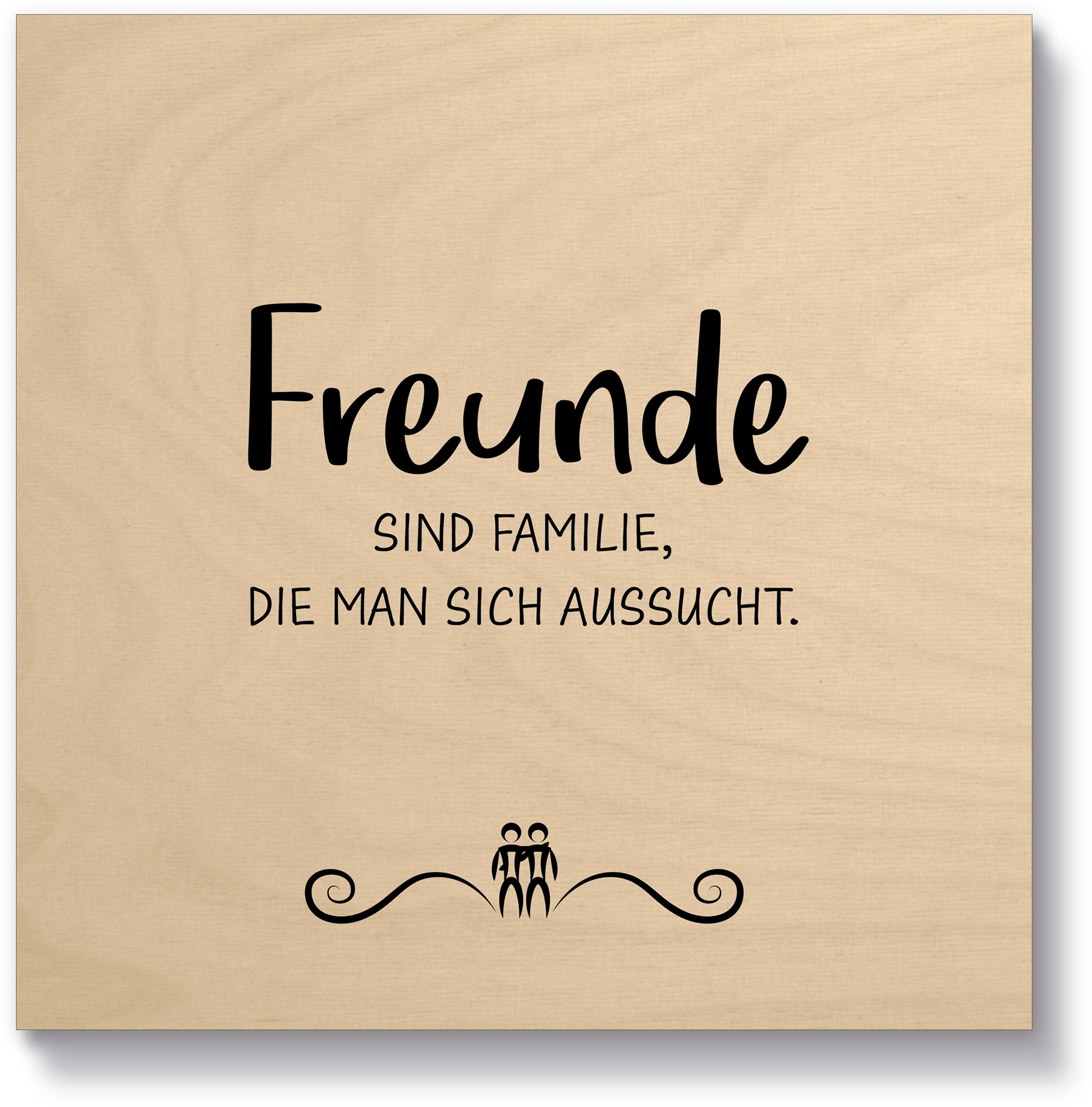 Artland Holzbild "Freunde I", Sprüche & Texte, (1 St.)