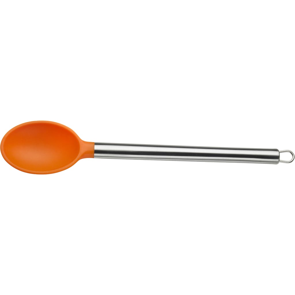 PINTINOX Kochbesteck-Set »Pinti Silicone Orange«, (Set, 3 tlg.), (Servierlöffel, Bratenwender, Zange), Edelstahl/Silikon