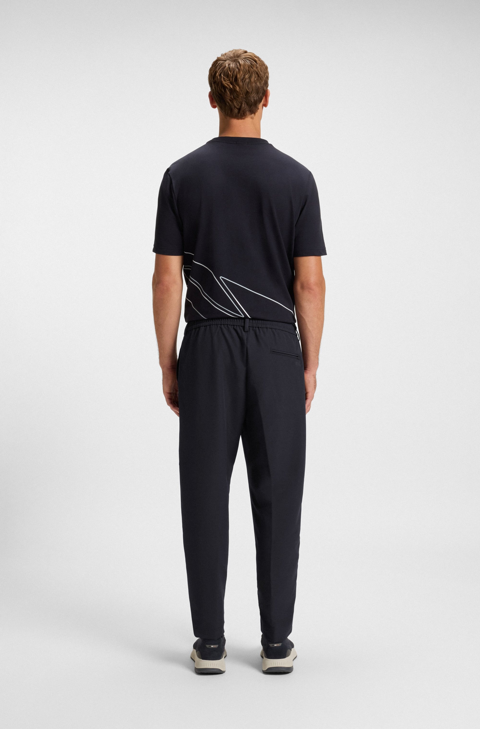 BOSS GREEN Webhose »T Convert-Pleat«, mit Zugbund und Markenlabel Bundfaltenhose Anzughose Stretchhose