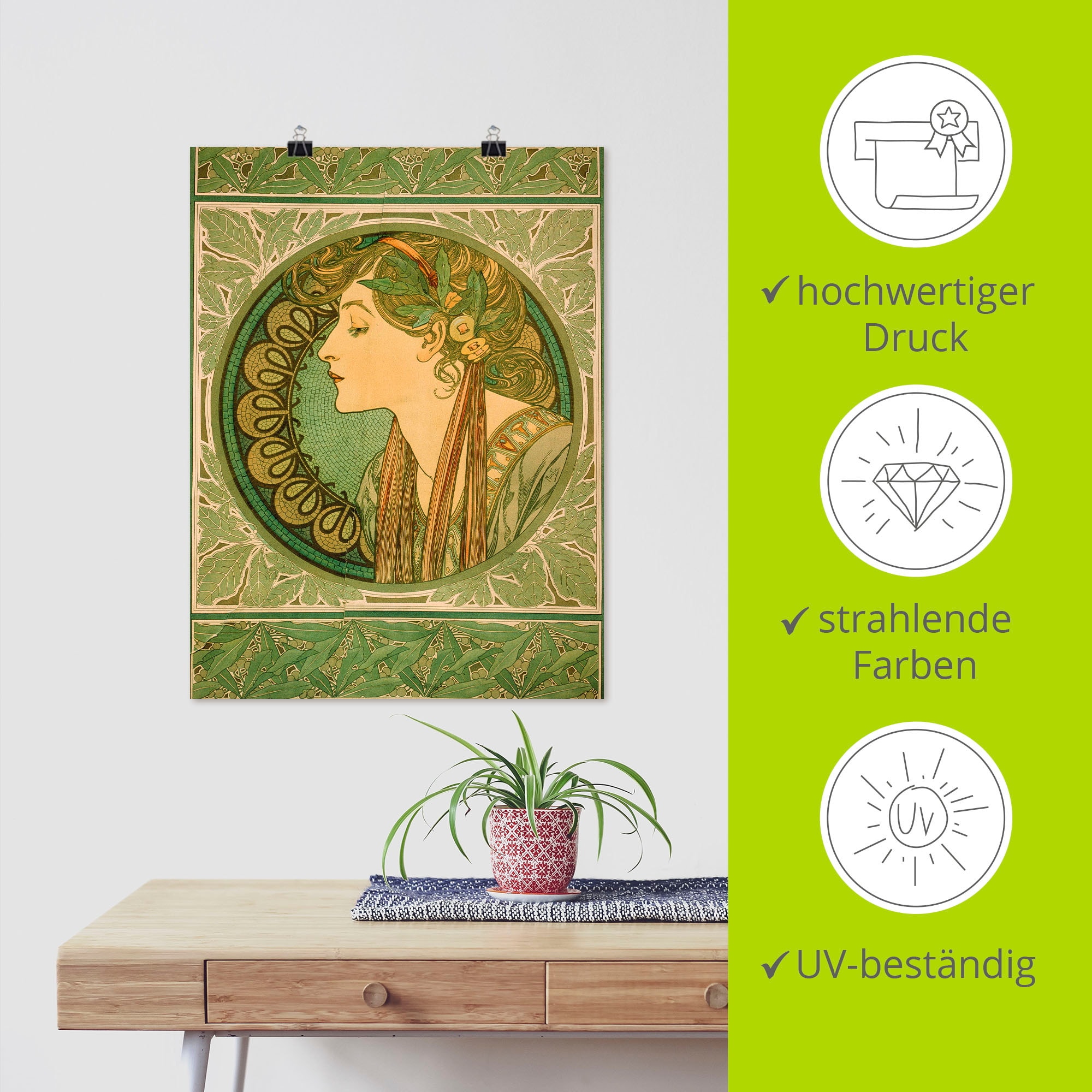 Artland Wandbild »Lorbeer. 1921«, Frau, (1 St.), als Alubild, Outdoorbild, Leinwandbild, Poster in verschied. Größen