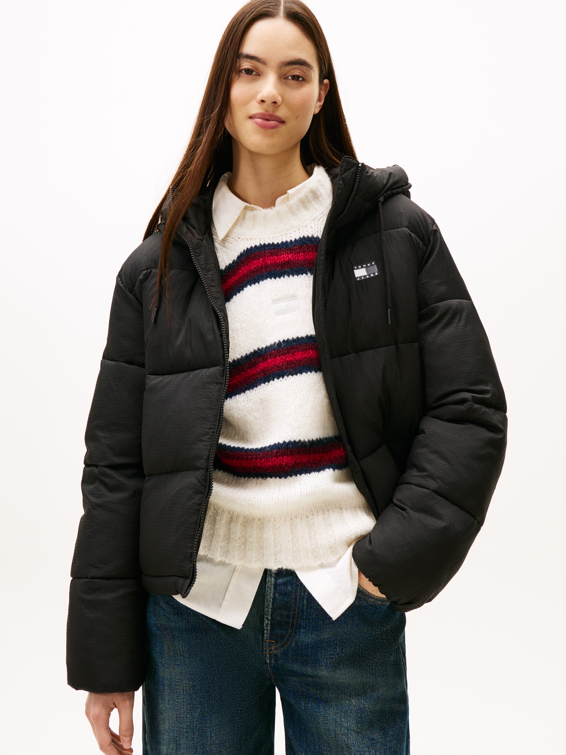 Tommy Jeans Steppjacke "TJW HOODED PUFFER JACKET", mit Kapuze günstig online kaufen