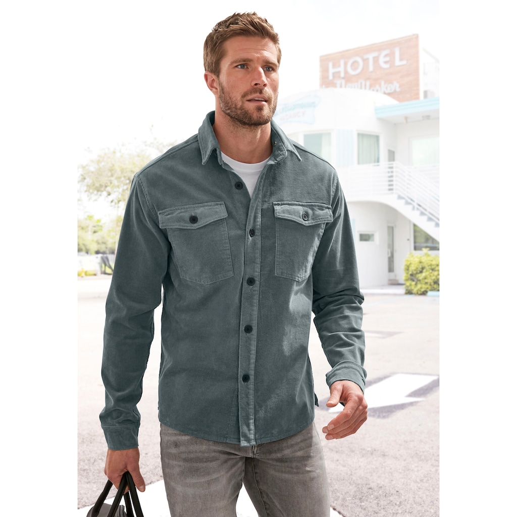 John Devin Hemdjacke, modernes Overshirt, Regularfit mit aufgesetzten Taschen