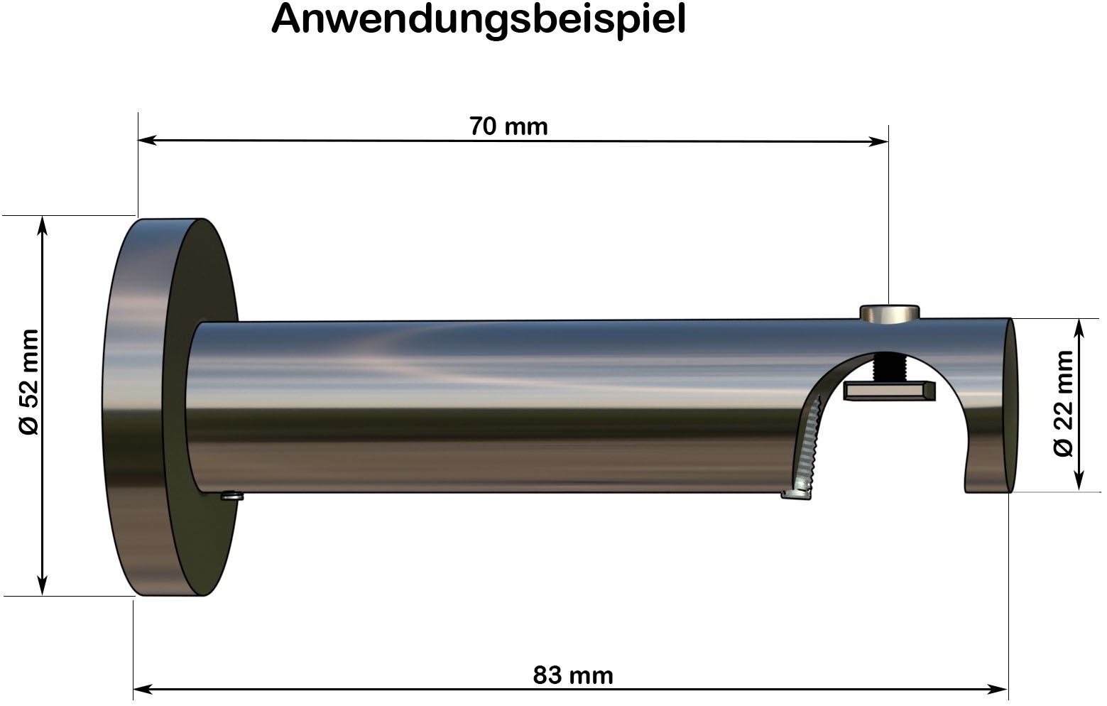 indeko Kombiträger, (1 St.), Ø 20 mm für Vorhangstangen und Innenlaufsysteme