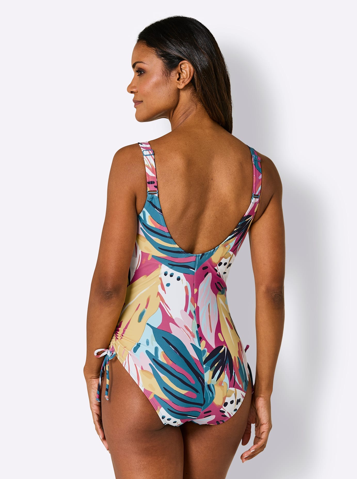 Badeanzug FEEL GOOD, Damen, Gr. 46, Cup D, rosa (fuchsia, topas, bedruckt), Elasthan, Polyamid, Badeanzüge Badeanzug 2