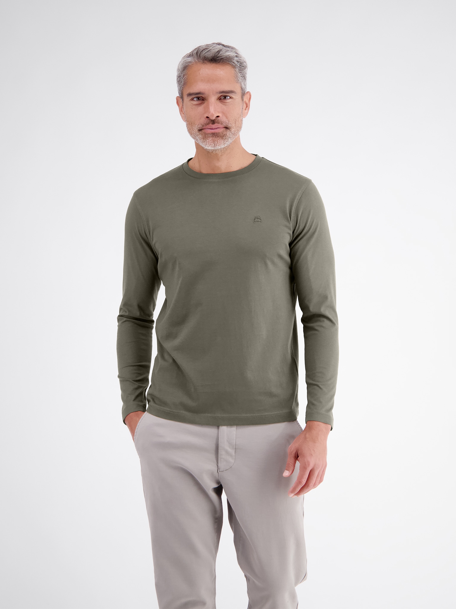 LERROS Langarmshirt Rundhals / Unifarben