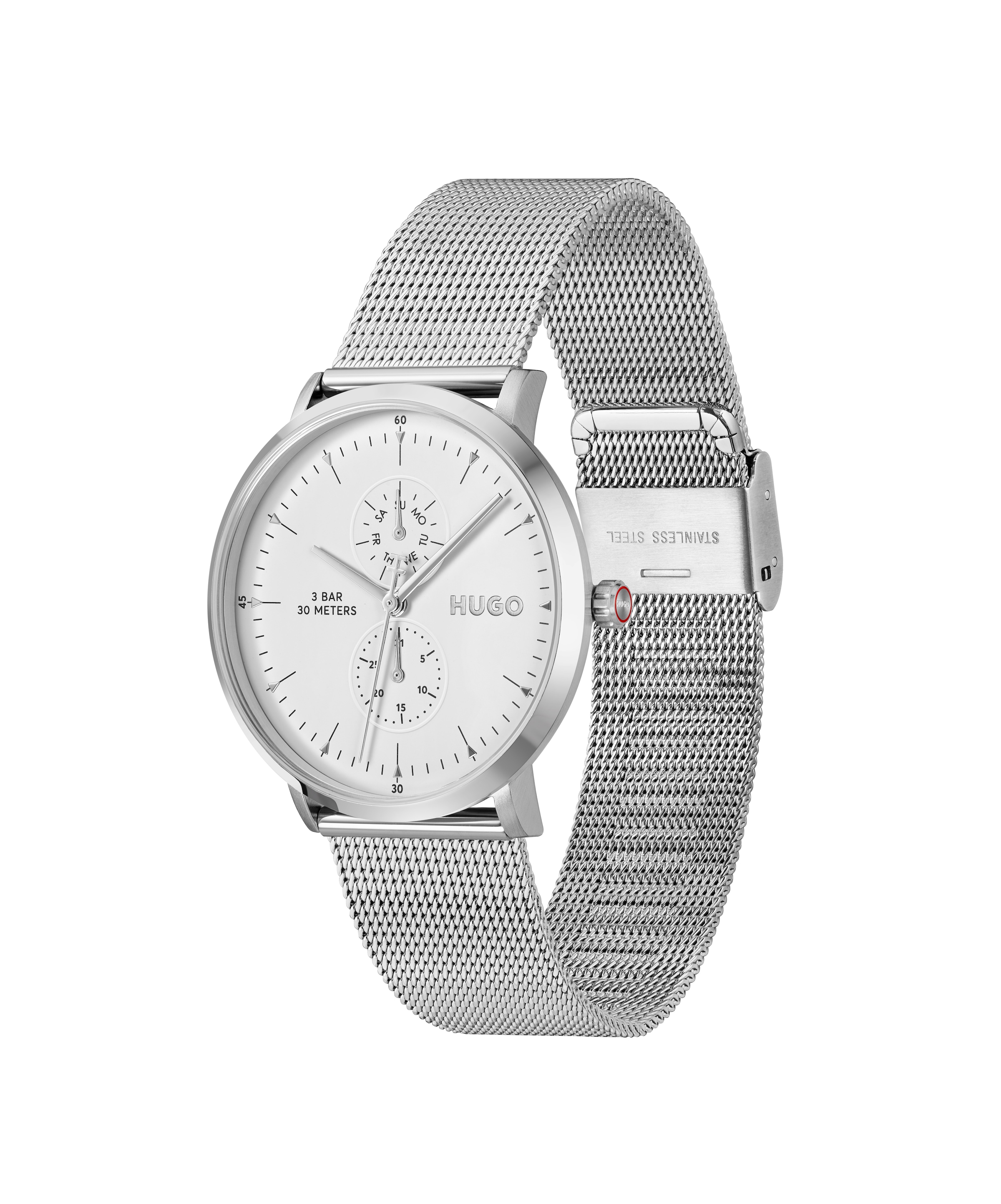 HUGO Multifunktionsuhr »#STYLE« Quarzuhr, Armbanduhr, Herrenuhr, Edelstahlarmband, analog