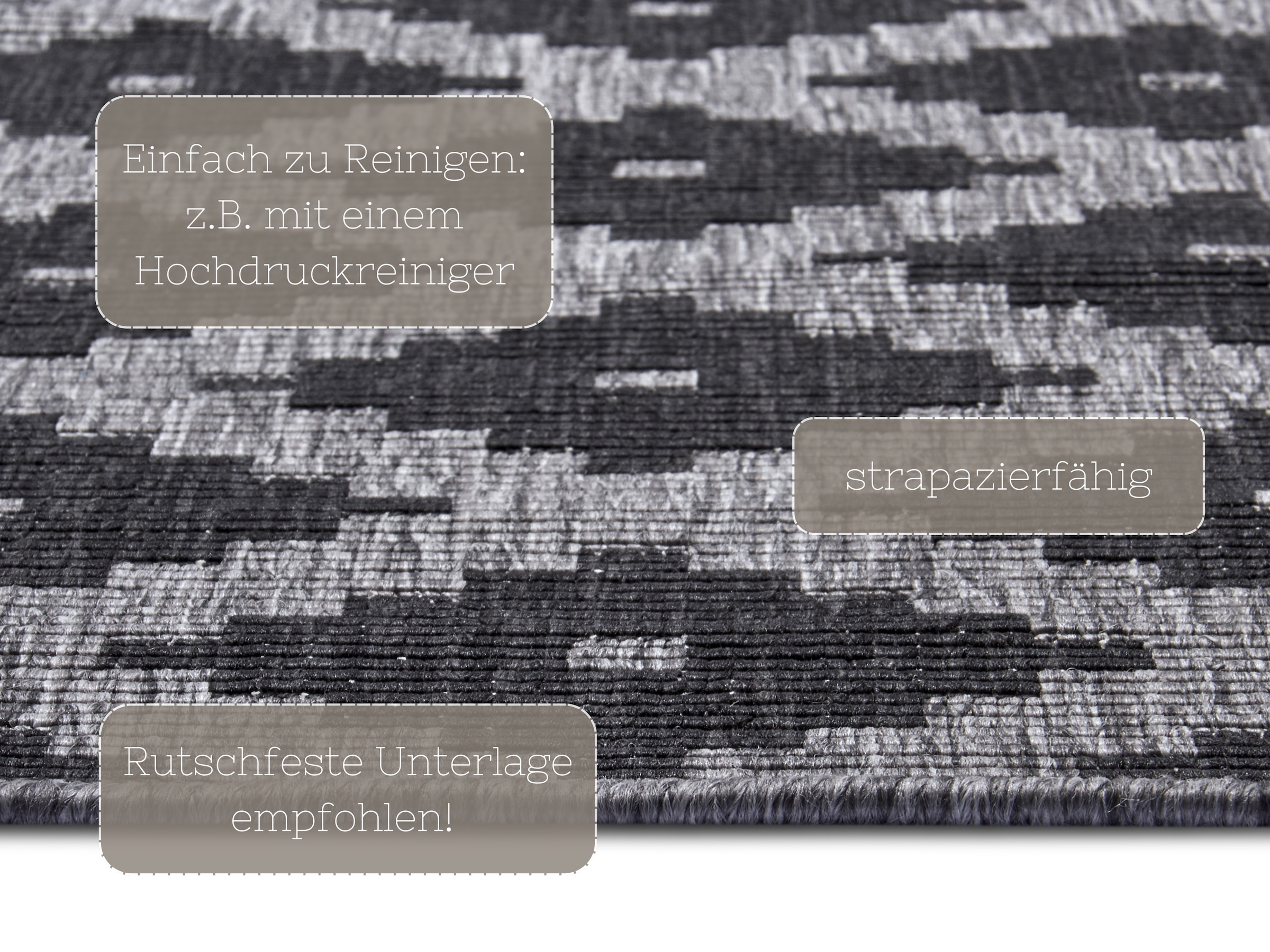 NORTHRUGS Teppich »Nizza Wendeteppich«, rechteckig, 5 mm Höhe, In-& Outdoor, Wetterfest, Balkon, Läufer, Wohnzimmer, Wasserfest