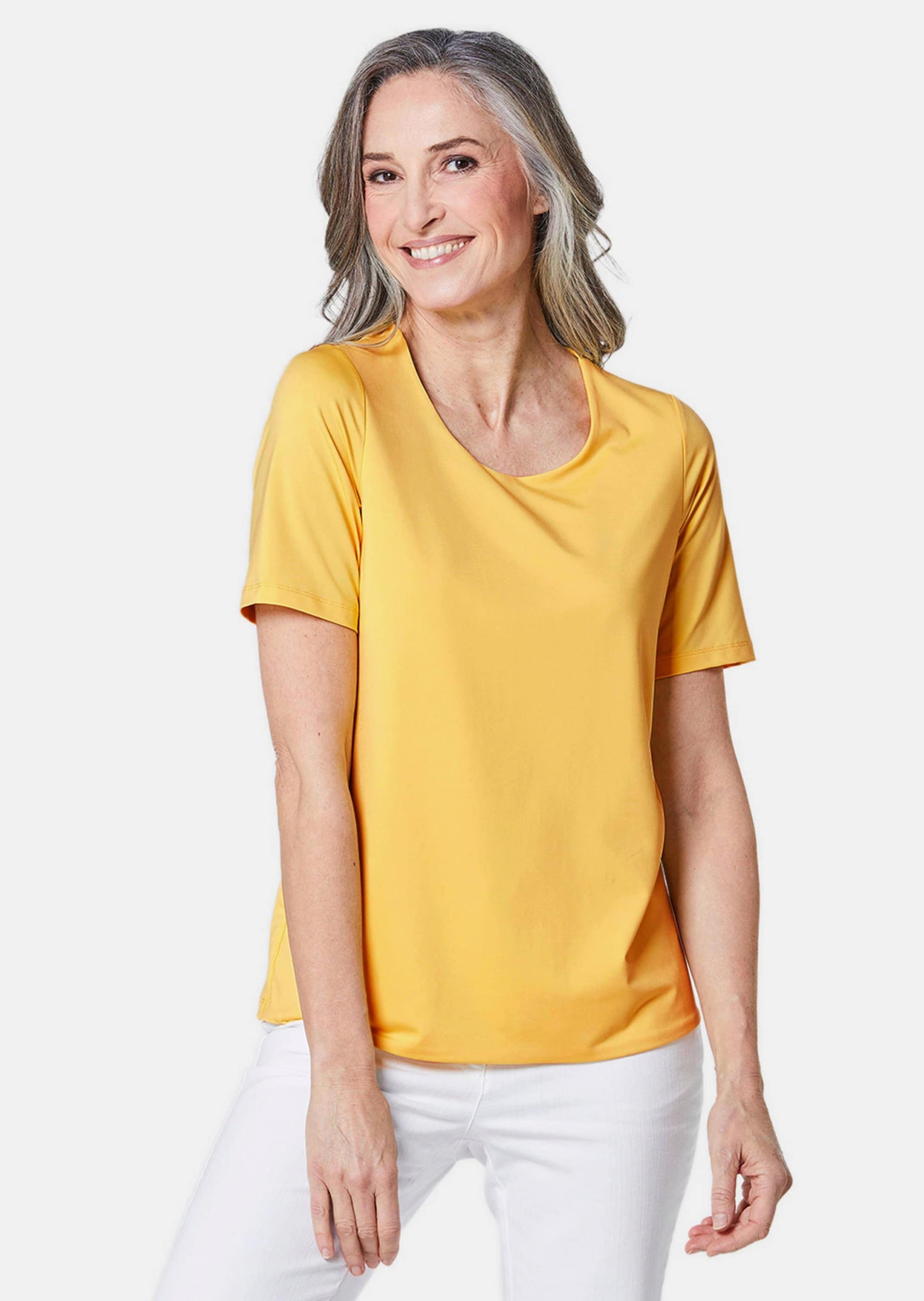 GOLDNER Langarm-Poloshirt »Shirt Gepflegtes Shirt in formstabiler Ware«