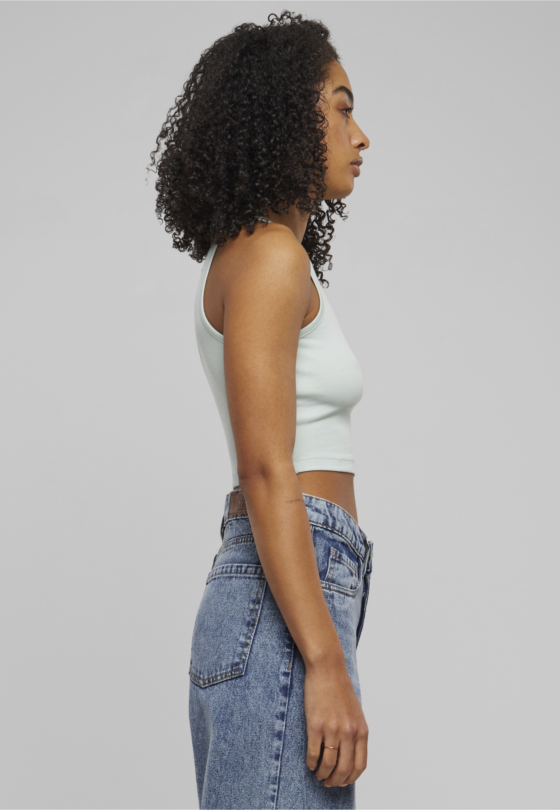 URBAN CLASSICS Tanktop »Urban Classics Damen Ladies Organic Cropped Rib Top«