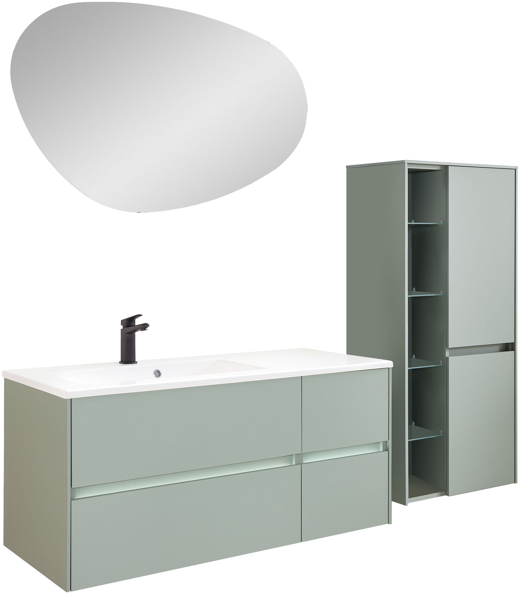 Saphir Badmöbel-Set "Badmöbel-Set Serie 6010 Solid-Surface-Waschtisch mit U günstig online kaufen