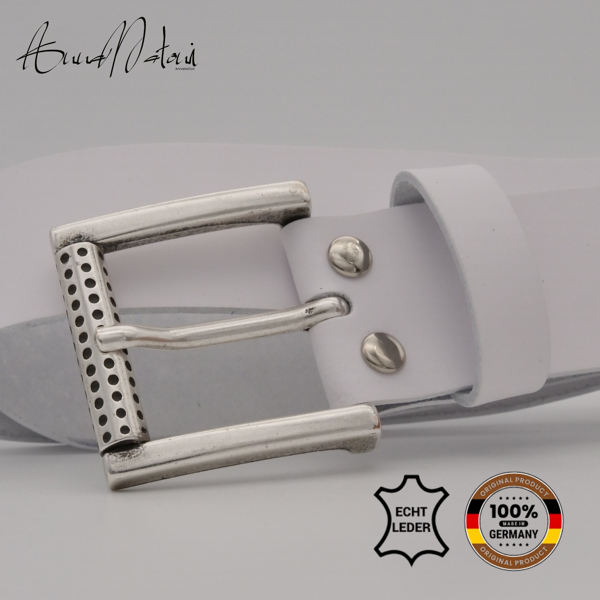 Thumbnail - AnnaMatoni Ledergürtel "AnnaMatoni Herren Ledergürtel Zeitloses Design Gürtel 4cm breit"