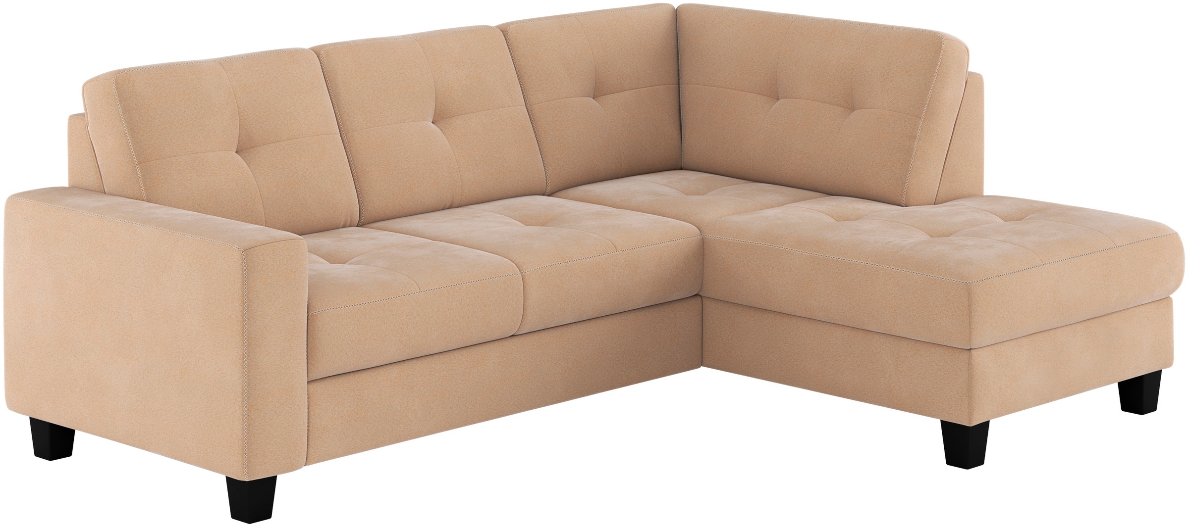 Places of Style Ecksofa »Varese«, Kreuznaht in beige
