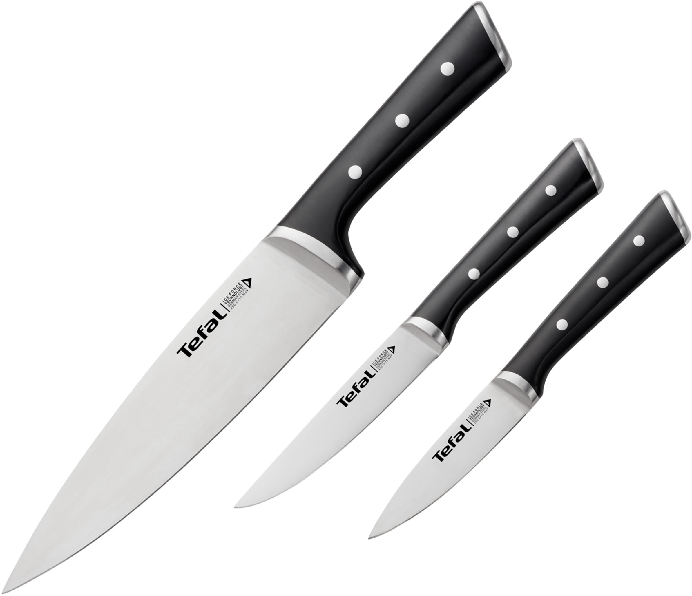 Tefal Messer-Set »Ice Force« 3-tlg. Set, Eishärtungstechnologie, Klinge aus deutschem Edelstahl