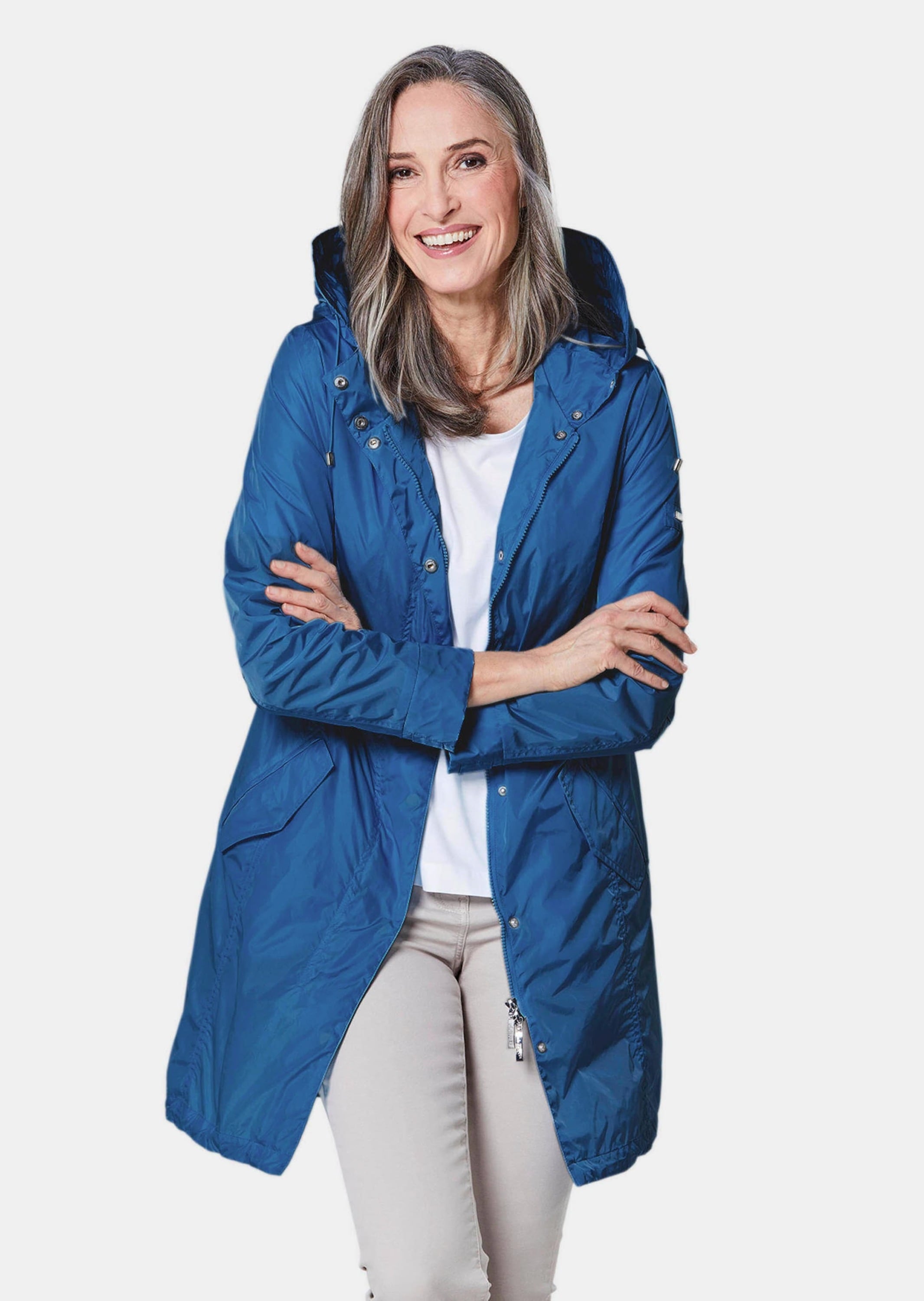 GOLDNER Kurzjacke »Kurzgröße Trendiger leichter Regen Parka aus funktionalem Material«