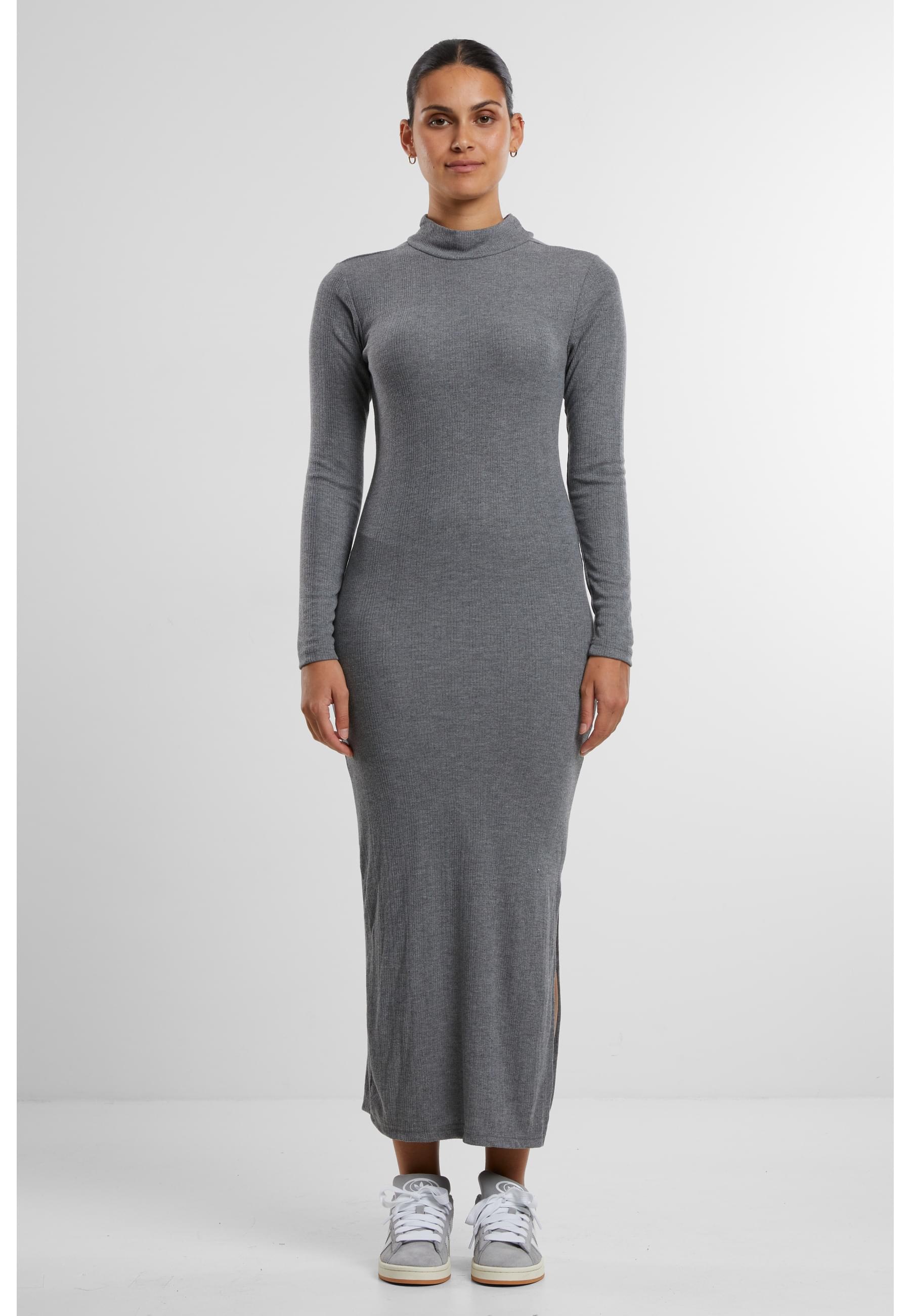 URBAN CLASSICS Shirtkleid »Urban Classics Ladies Rib Longlseeve Mockneck Dress«, (1 tlg.)