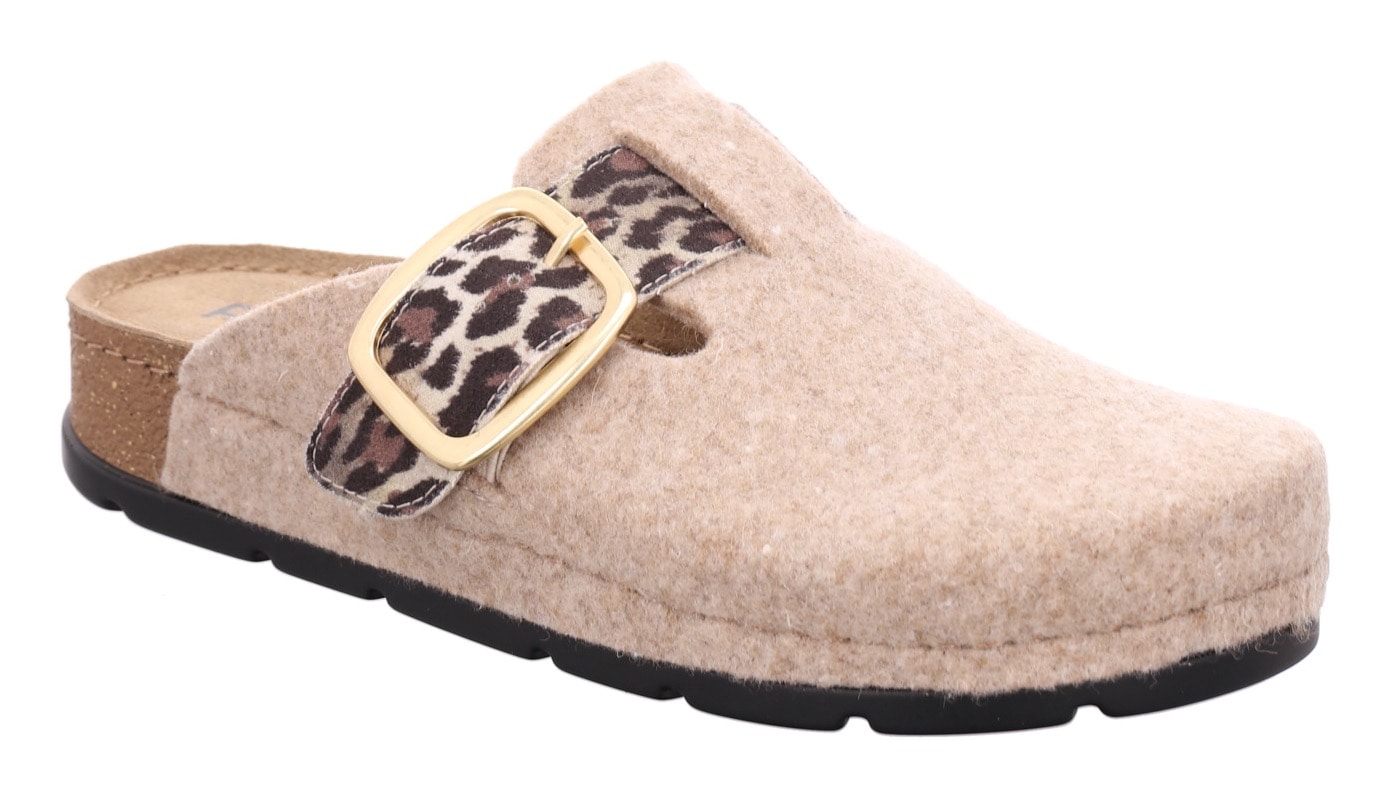 Rohde Pantoffel "SOAVE" Hausschuh, Filz Clog, Homeslipper mit Plateausohle