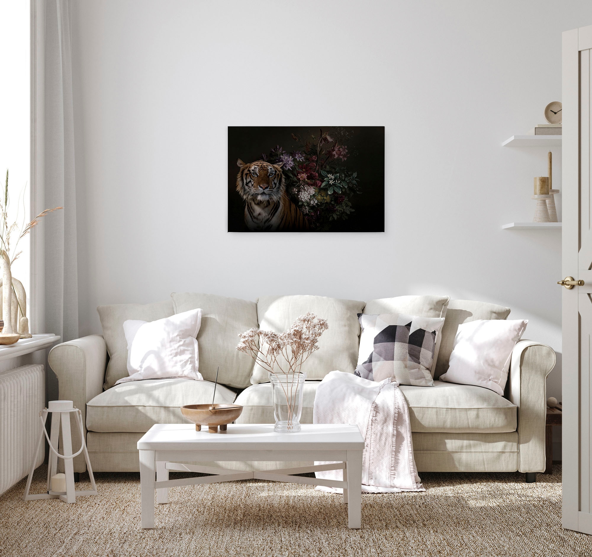 A.S. Création Leinwandbild »wildlife«, Kunst-Tiere-Kinder, (1 St.), Keilrahmen Bild Blumen Floral Rosen Leinwand-Bild Wohnzimmer modern