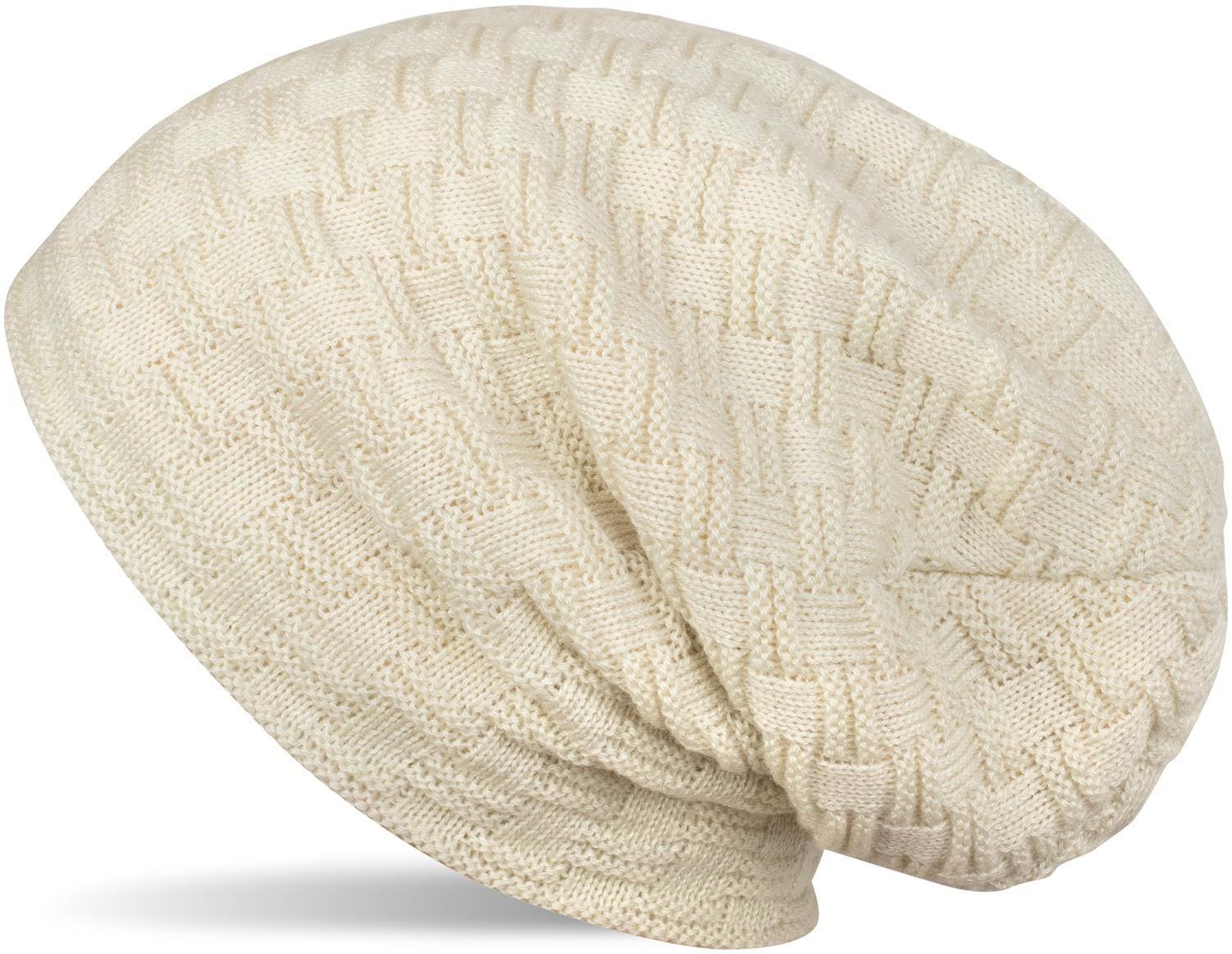 styleBREAKER Strickmütze "Feinstrick Beanie mit Flecht Muster und Teddyfleece" 1 Stk.