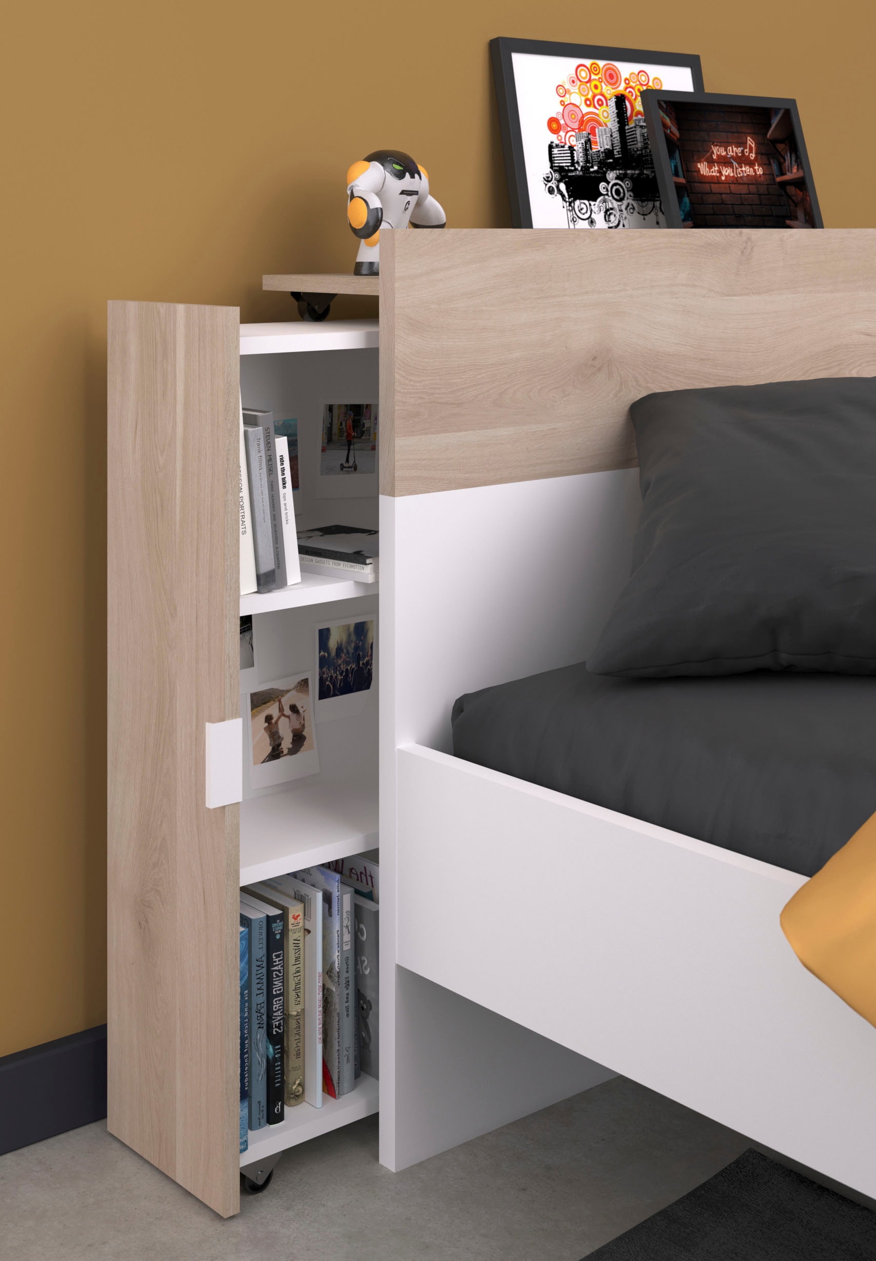 Parisot Jugendzimmer-Set »Parisot Aalborg 6«, (Set, 4 tlg.), offene Regale als Kleiderschrank mit Keiderstange und Stauraumfächern