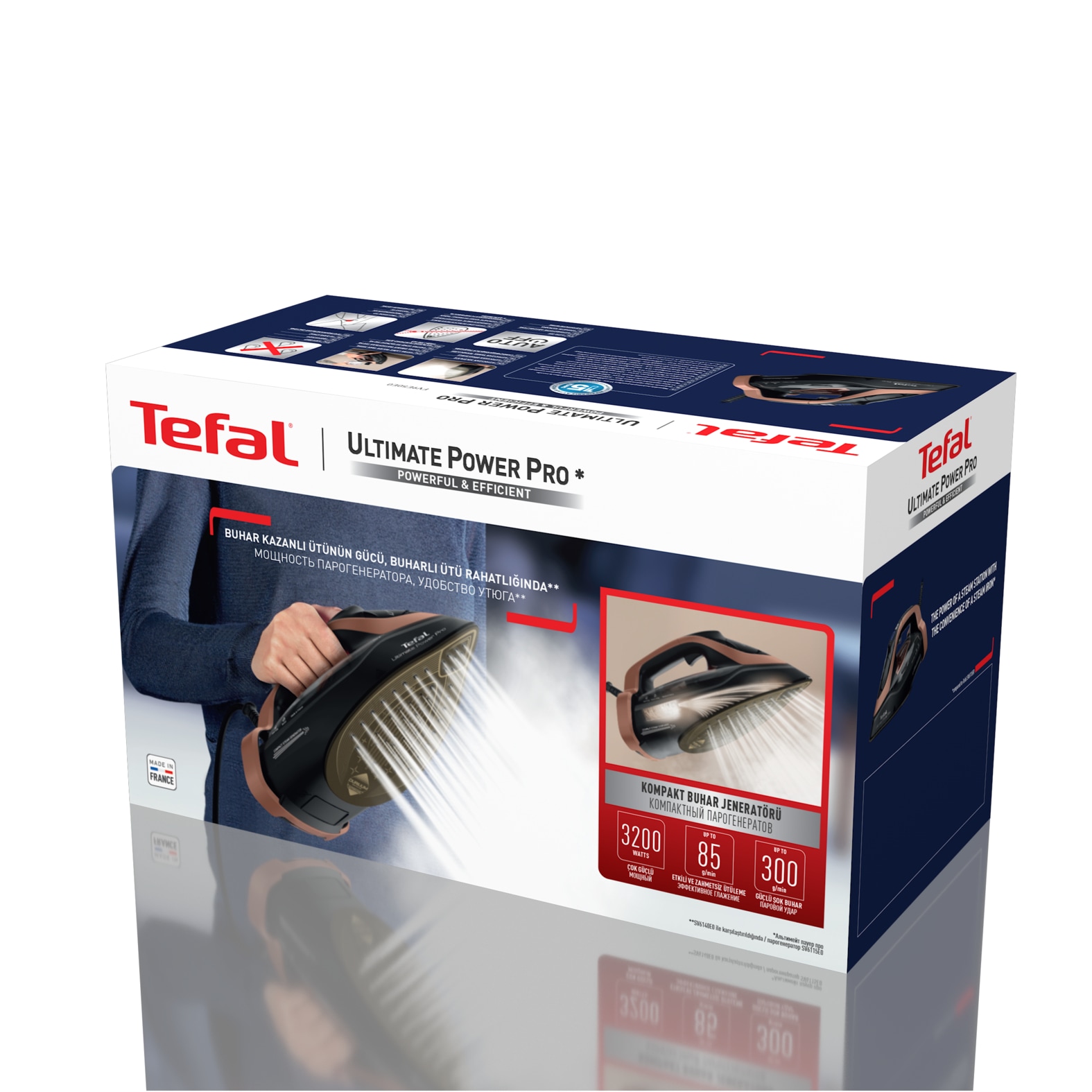 Tefal Dampfbügeleisen »FV9E50 Ultimate Power Pro« 3200 W 85 g/Min. kontin. Dampfabgabe, 300 g/Min. Dampfstoß, selbstreinigend