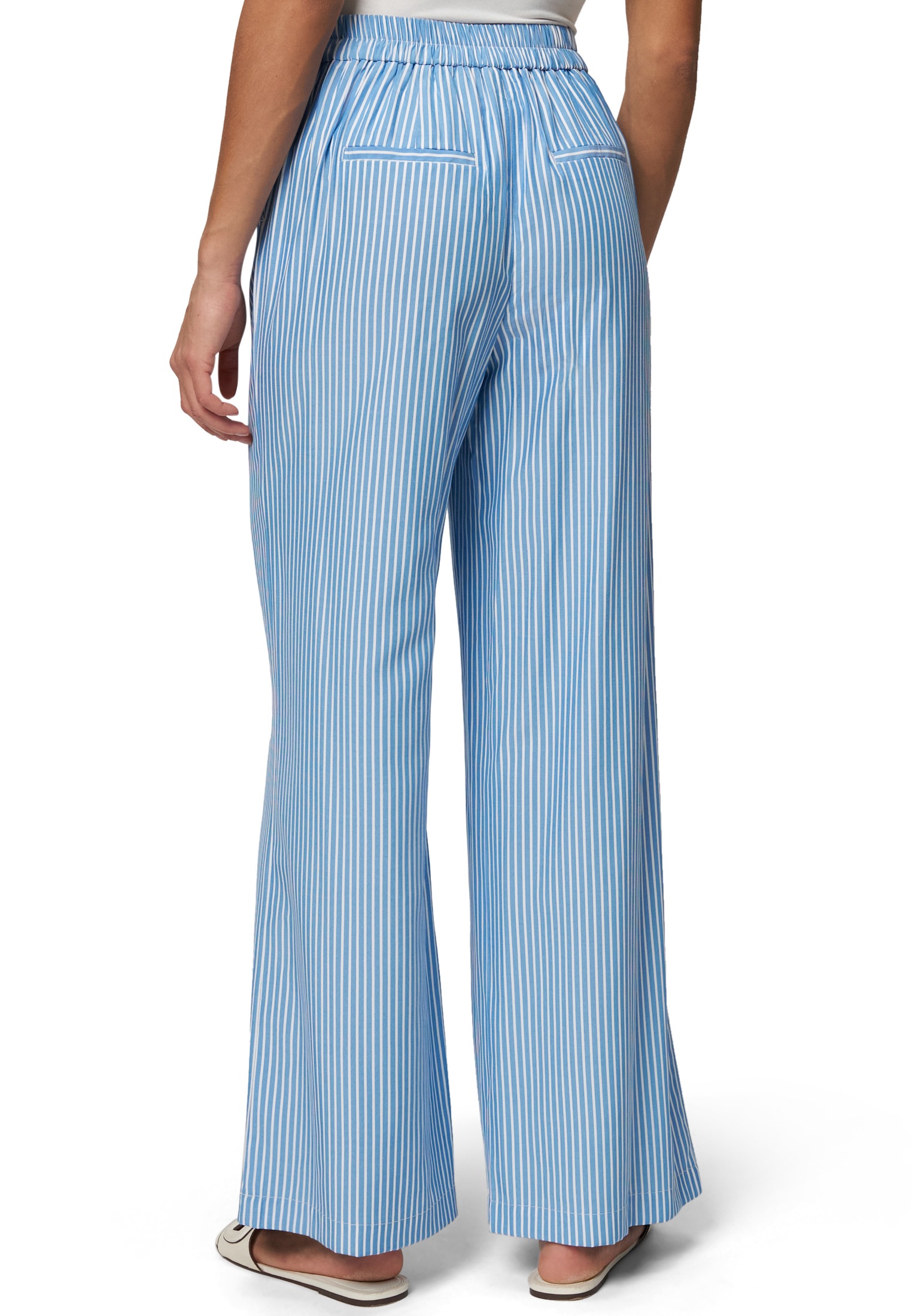 Zero Stoffhose »zero Hose gestreift weites Bein 30 Inch«, Bindedetail